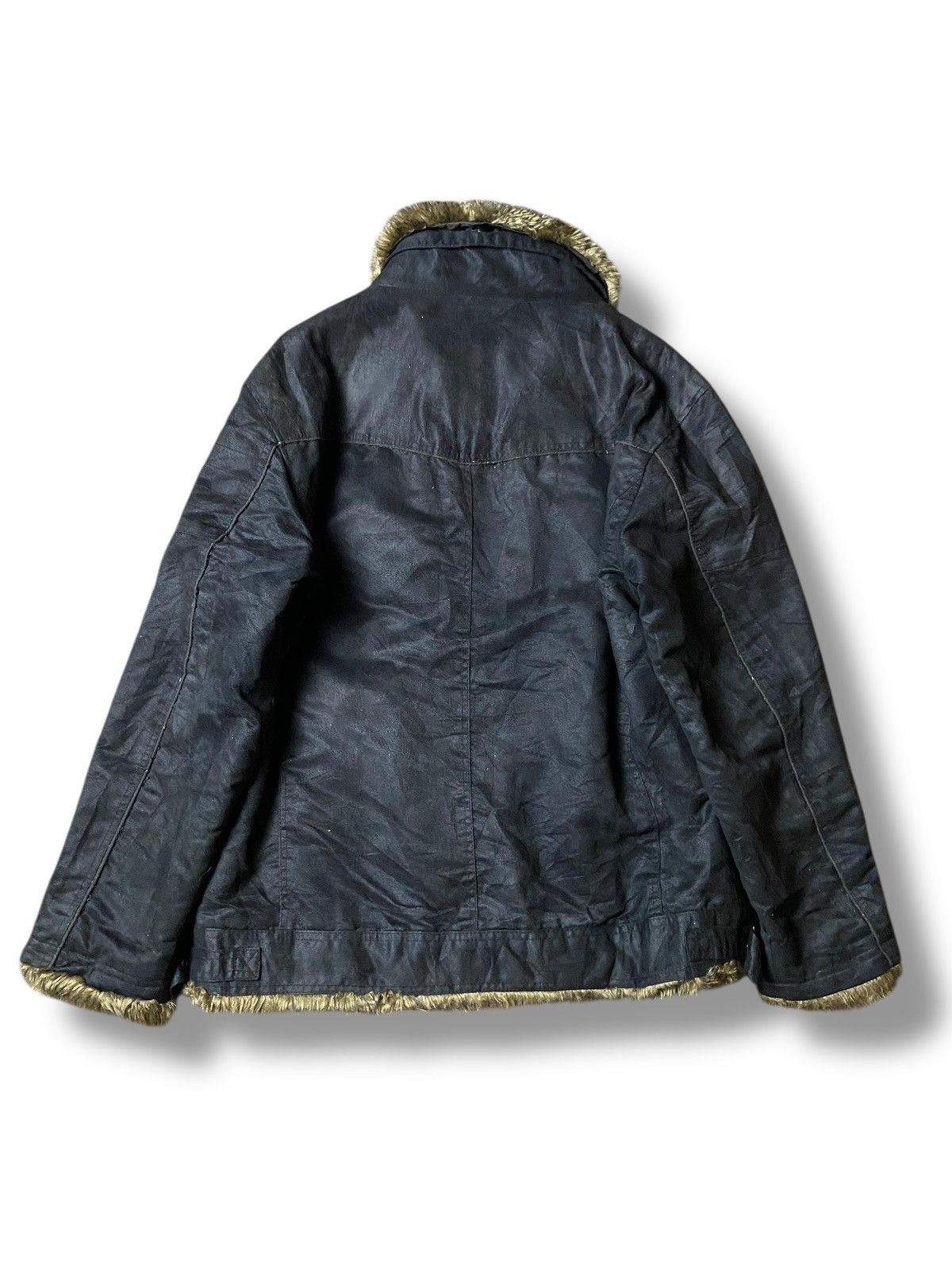Vintage Diagonal Arrow Leather Suede Fur Collared Jacket (121) Size US L / EU 52-54 / 3 - 2 Thumbnail