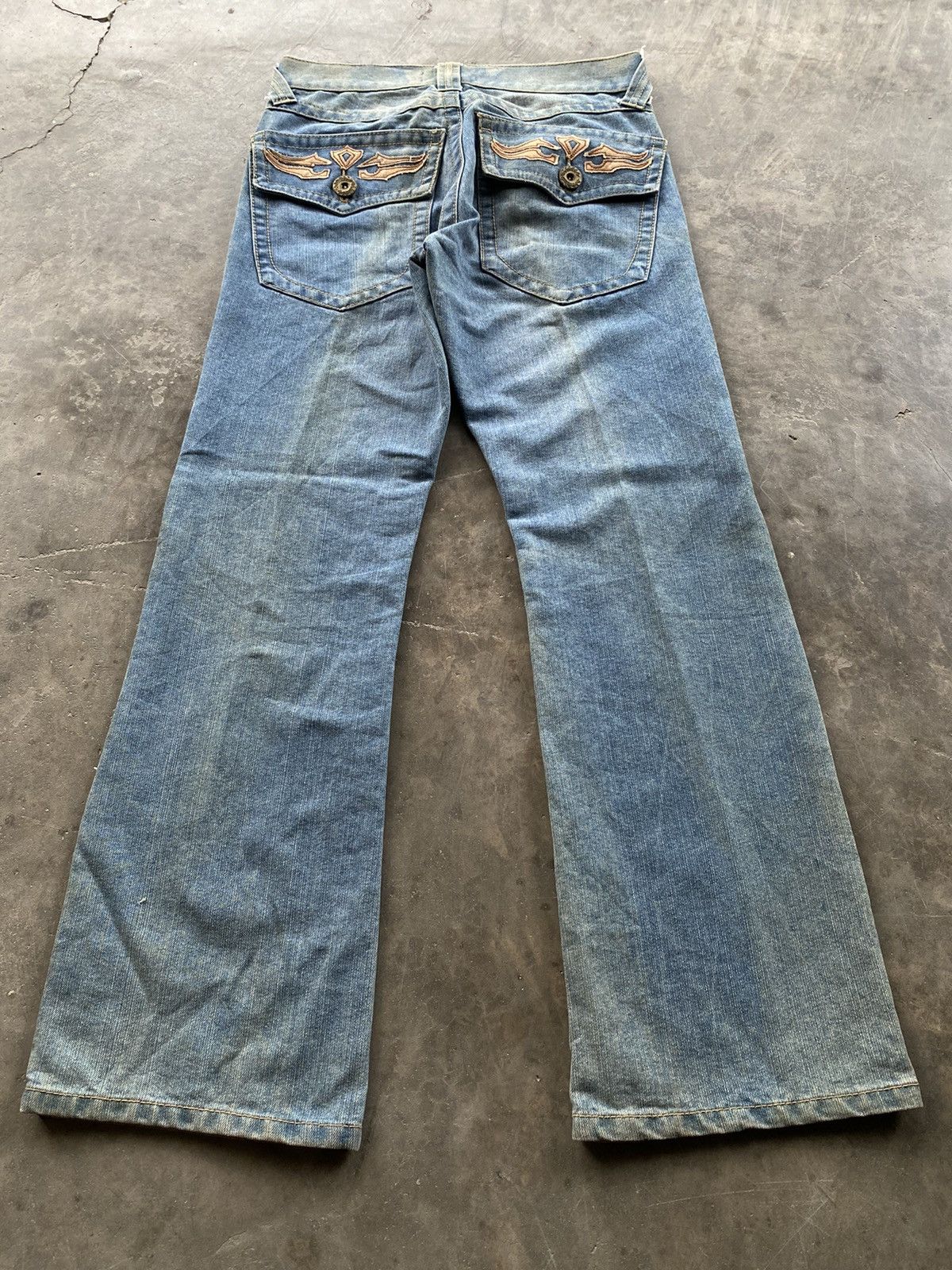 Hysteric Glamour × Japanese Brand Flare Jeans Japanese No boundaries Distressed 30x29 Size US 30 / EU 46 - 9 Thumbnail
