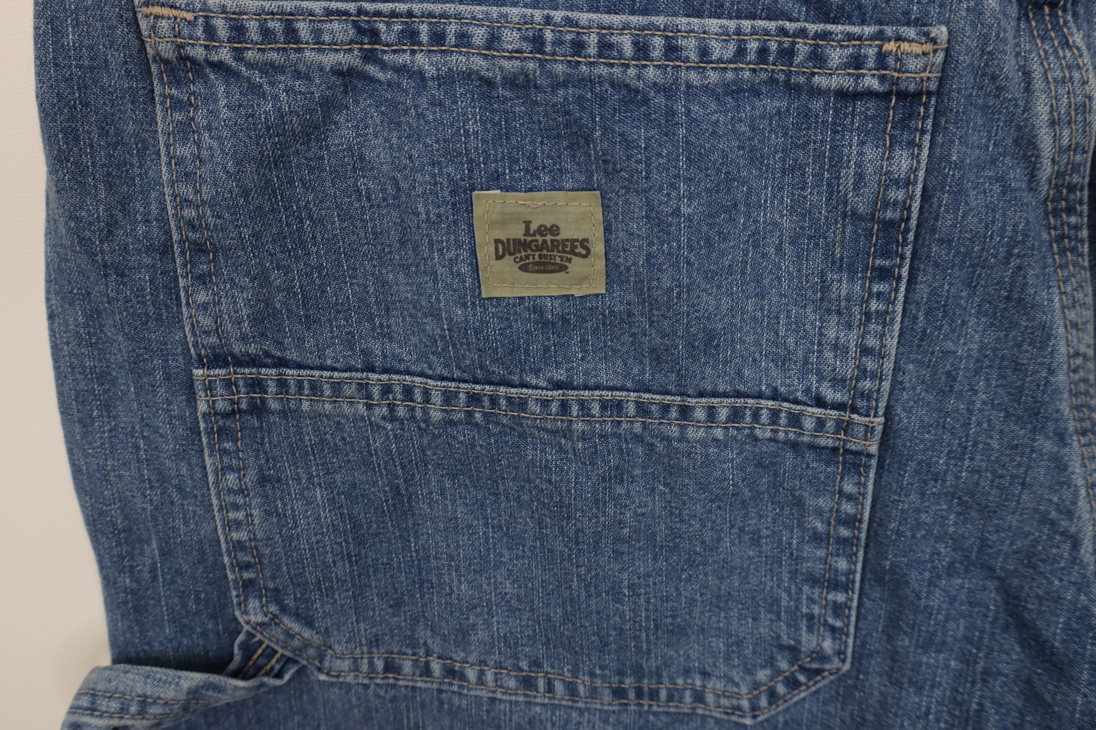 Lee Vintage Y2K Lee Relaxed Wide Leg Dungaree Denim Jeans Blue Size US 36 / EU 52 - 14 Thumbnail