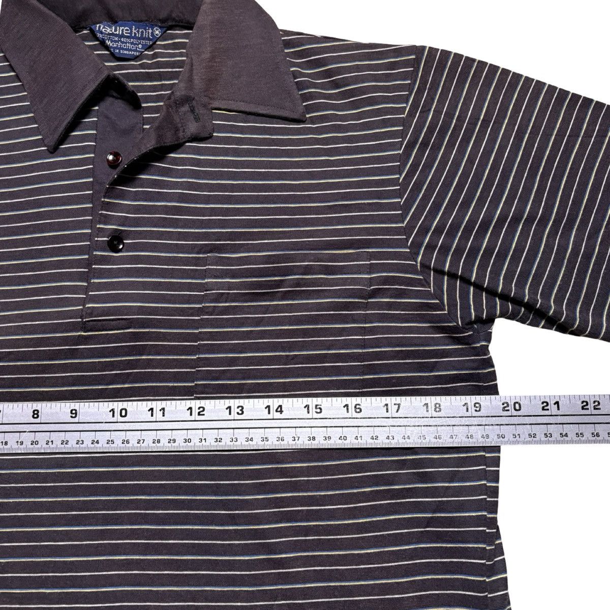 Other Vintage 60s Manhattan Nature Knit Polo Shirt Faded Black M Size US M / EU 48-50 / 2 - 4 Thumbnail