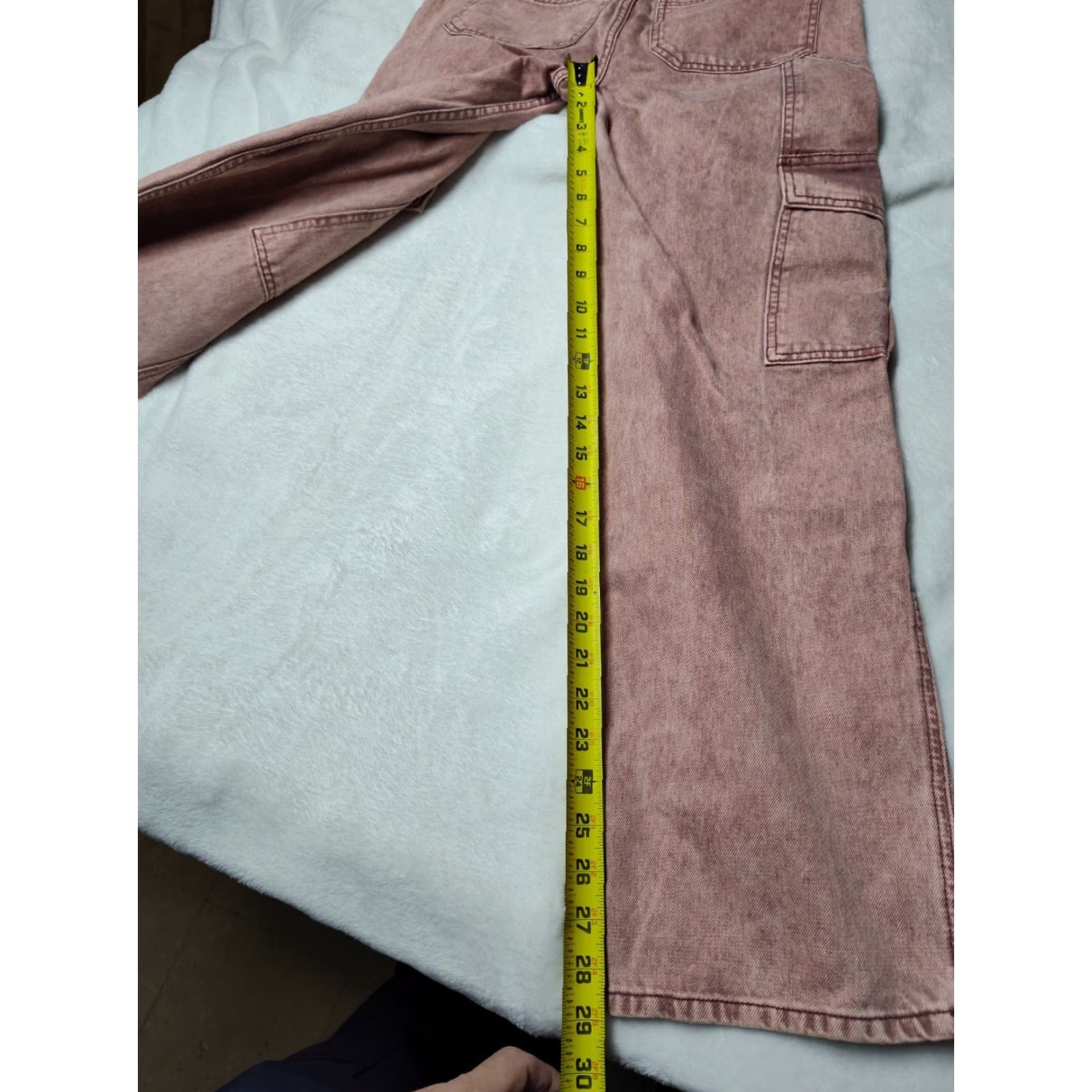 Urban Outfitters VINTAGE Urban Outfitters Y2K Baggy Cargo Jeans Womens 25 Pink High Waisted Relaxed Fit Retro Size 42" / US 20 - 5 Thumbnail