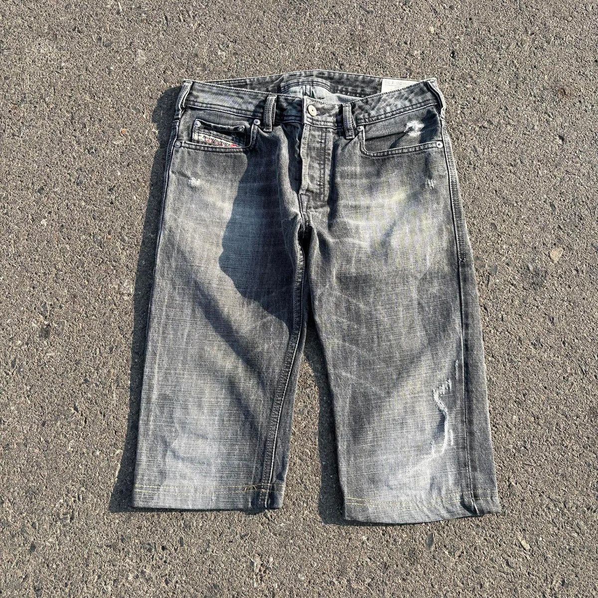 Diesel ❌SOLD❌Diesel Grey Distressed Denim Shorts Made in Italy Size US 30 / EU 46 - 1 Thumbnail