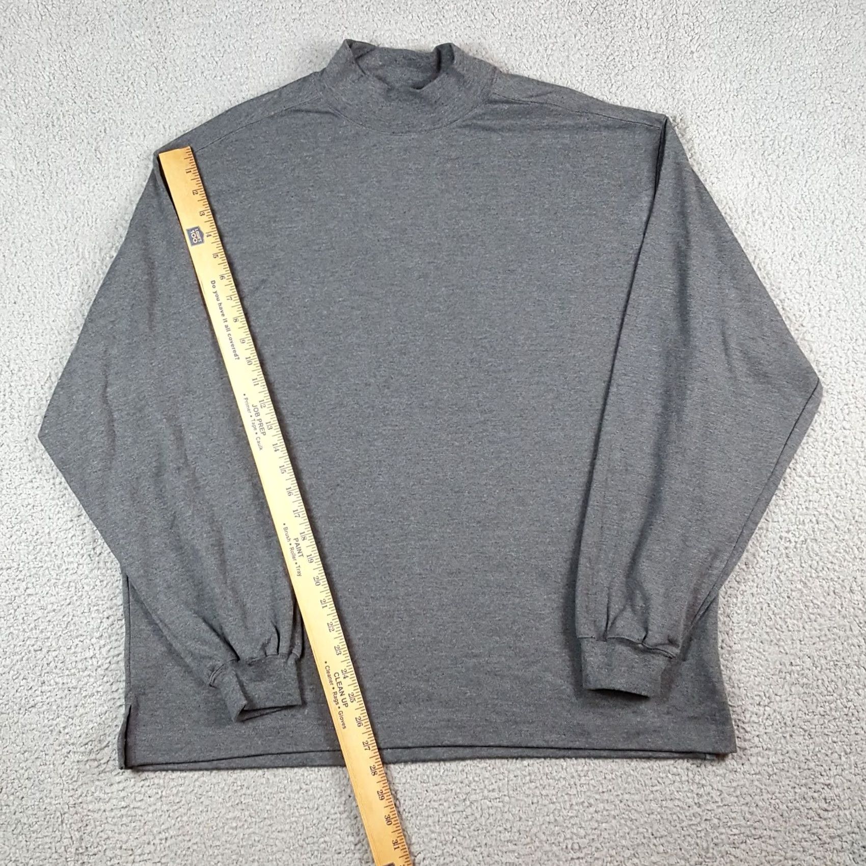 Vintage VINTAGE Glen Echo Gray Long Sleeve Mock Neck Men's Size L Dress Shirt T Shirt Heather Size 42R - 8 Thumbnail