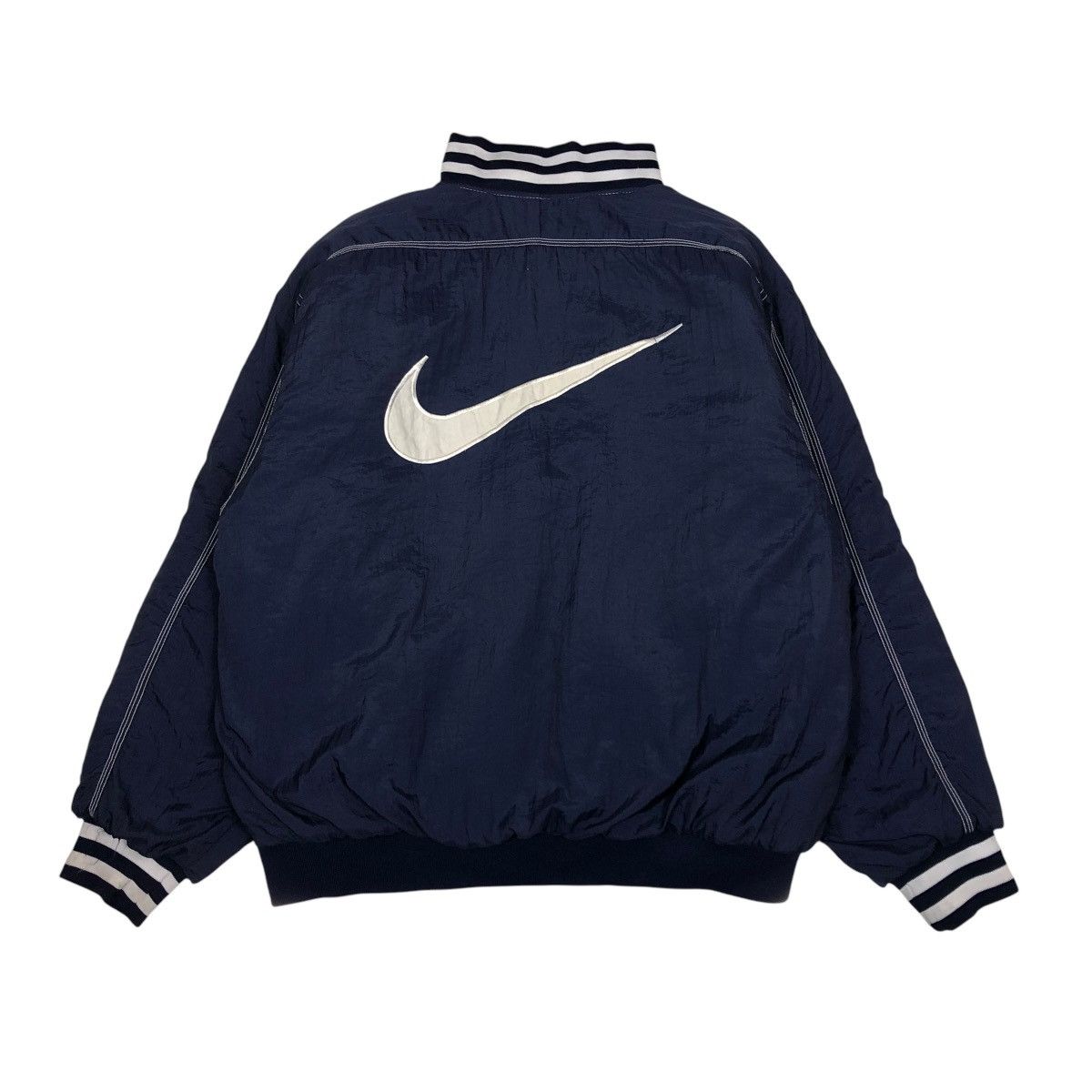 Nike 🔥VINTAGE BOMBER JACKET NIKE HALF ZIPPER BIG SWOOSH Size US M / EU 48-50 / 2 - 3 Thumbnail