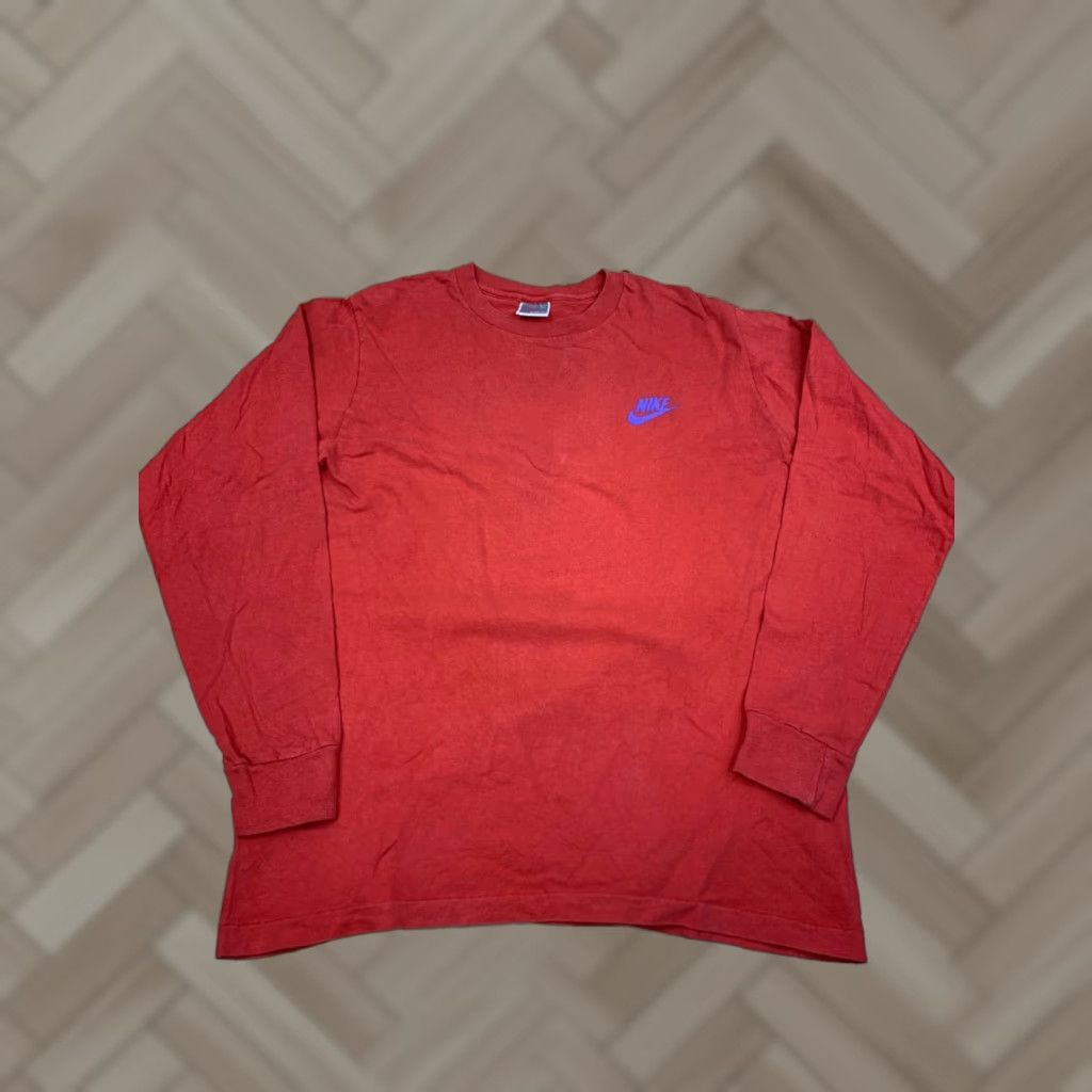 Nike VINTAGE Nike Long Sleeve Shirt Mens M Red 90s Sports Just Do It Nike Shirt T-Shirt Brand Nike Mens M Red Vintage 90s Sports Shirt Size US M / EU 48-50 / 2 - 1 Thumbnail