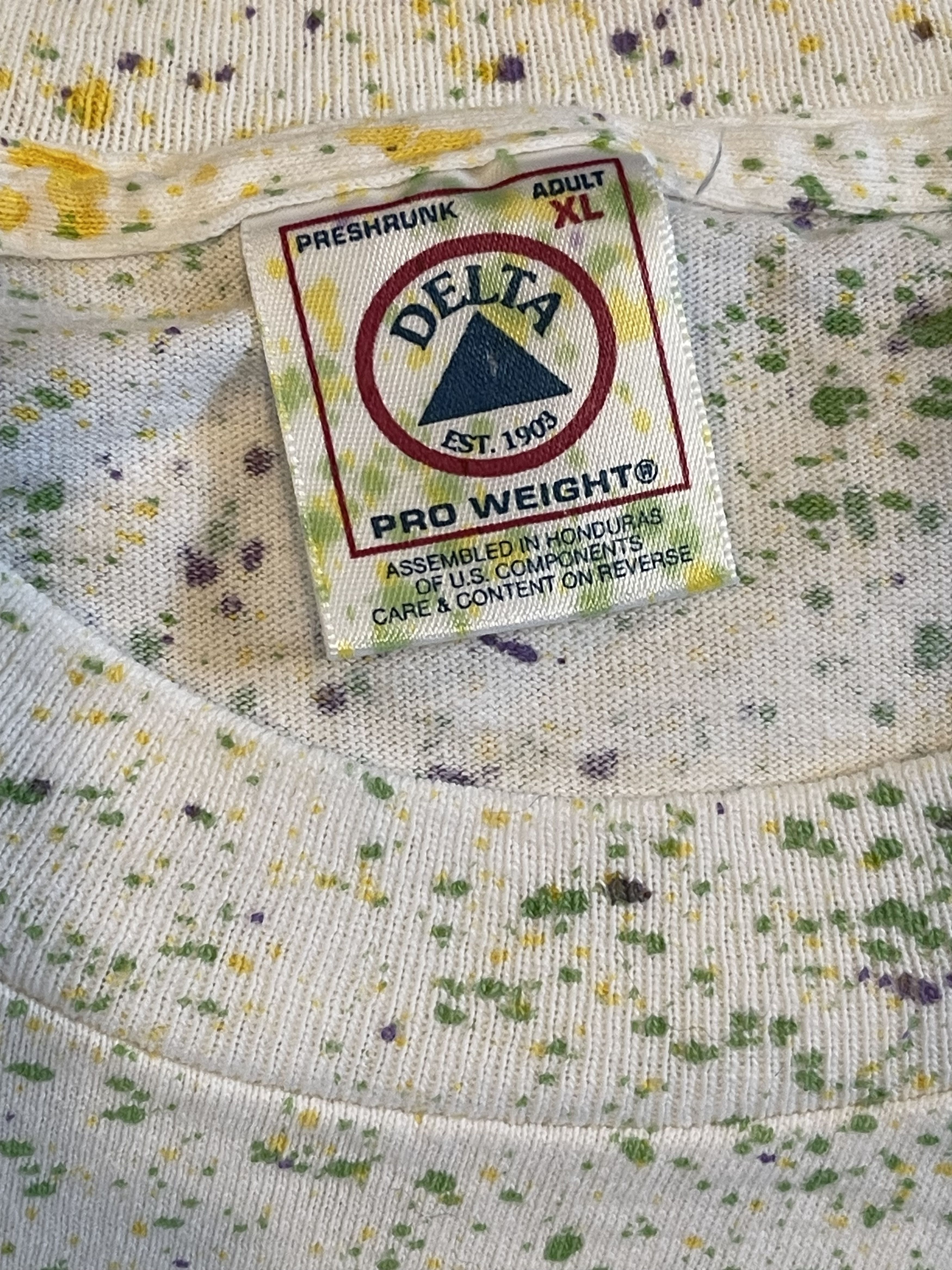Delta Vintage 1998 Mardi Gras Paint Splatter AOP T-shirt Size US XL / EU 56 / 4 - 4 Thumbnail