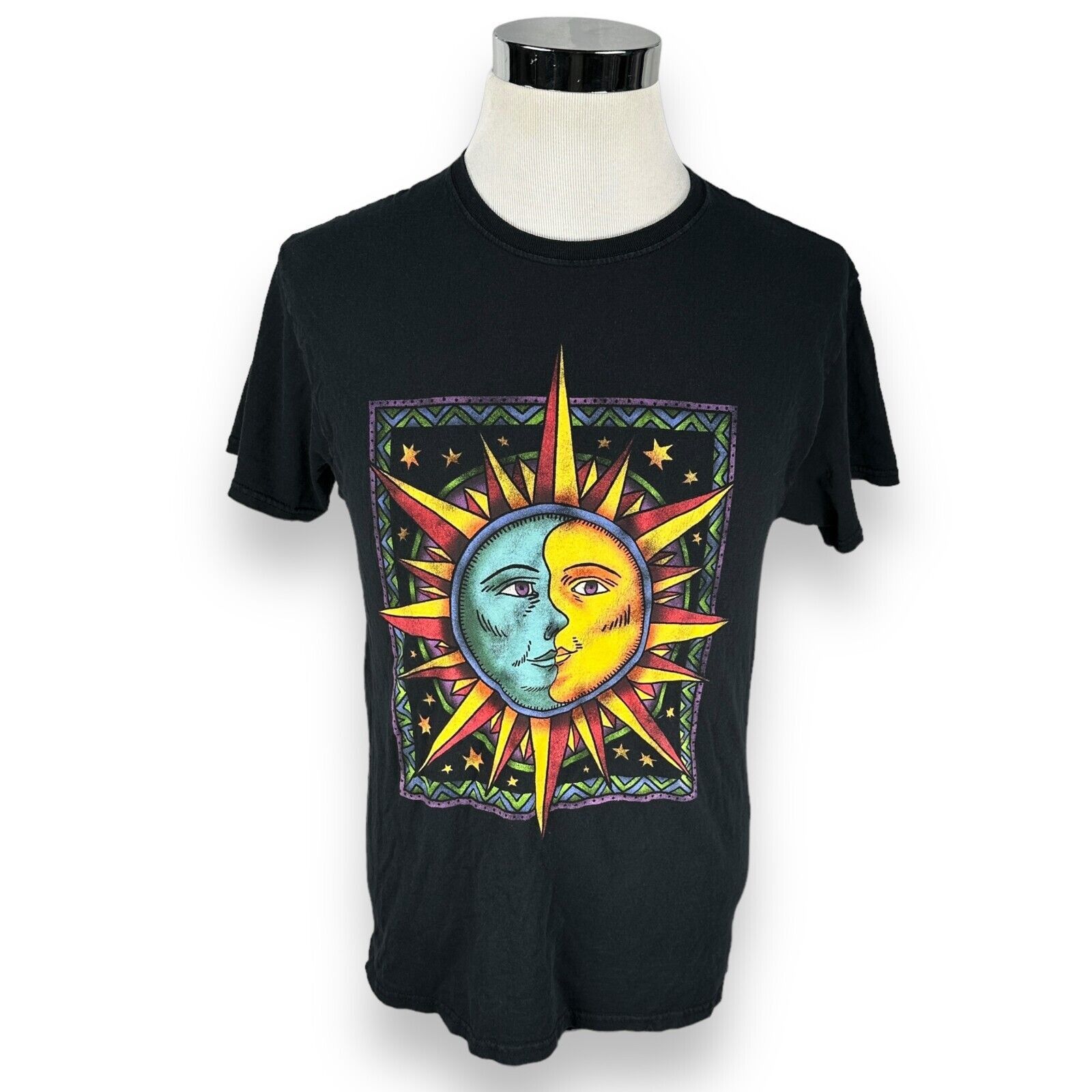 Mad Engine Mad Engine Celestial Sun Moon T-Shirt Men's M Black Graphic Size US M / EU 48-50 / 2 - 1 Thumbnail