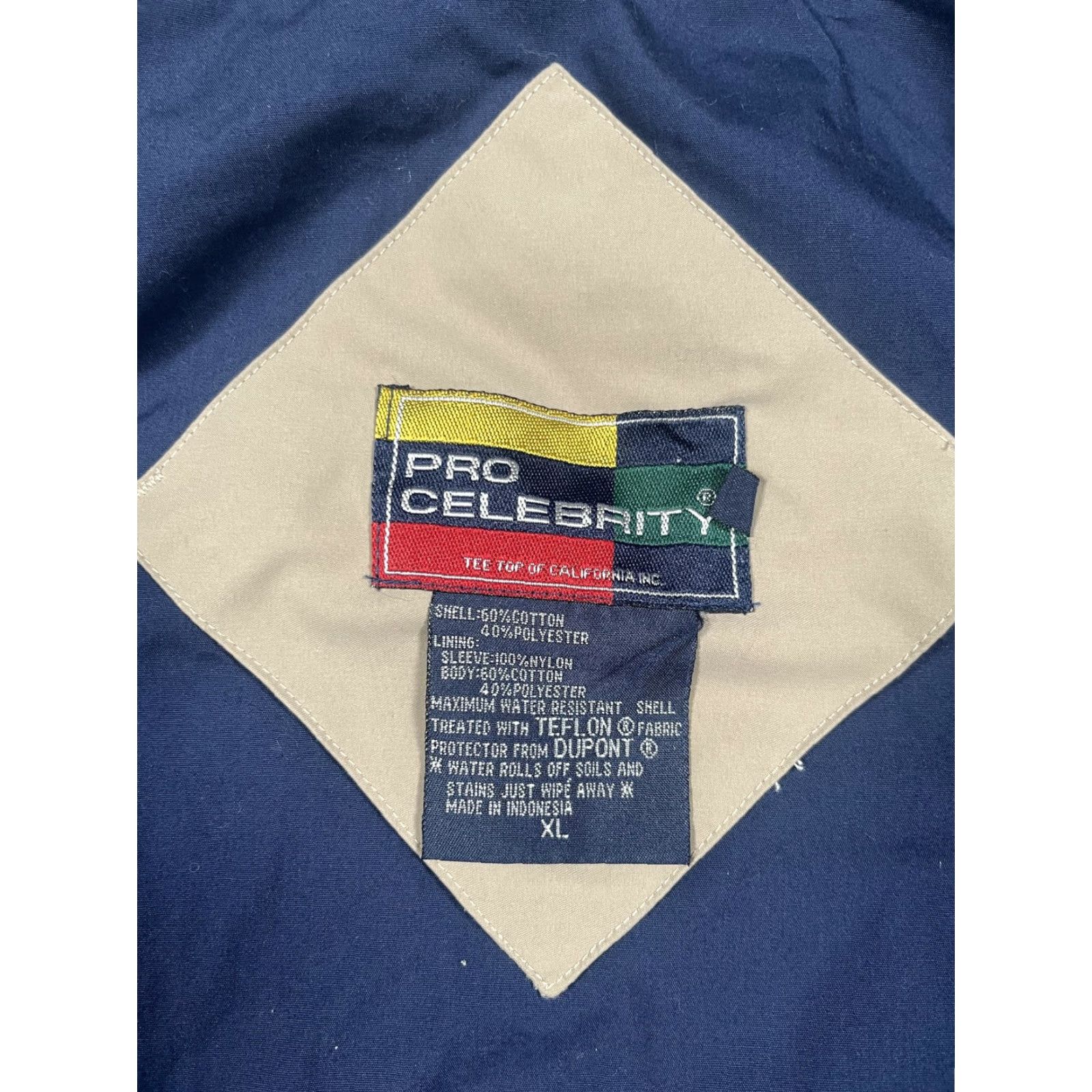 Vintage Pro Celebrity Jacket Mens XL Beige Bomber Full Zip Water Resistant Lined Casual Size US XL / EU 56 / 4 - 3 Thumbnail