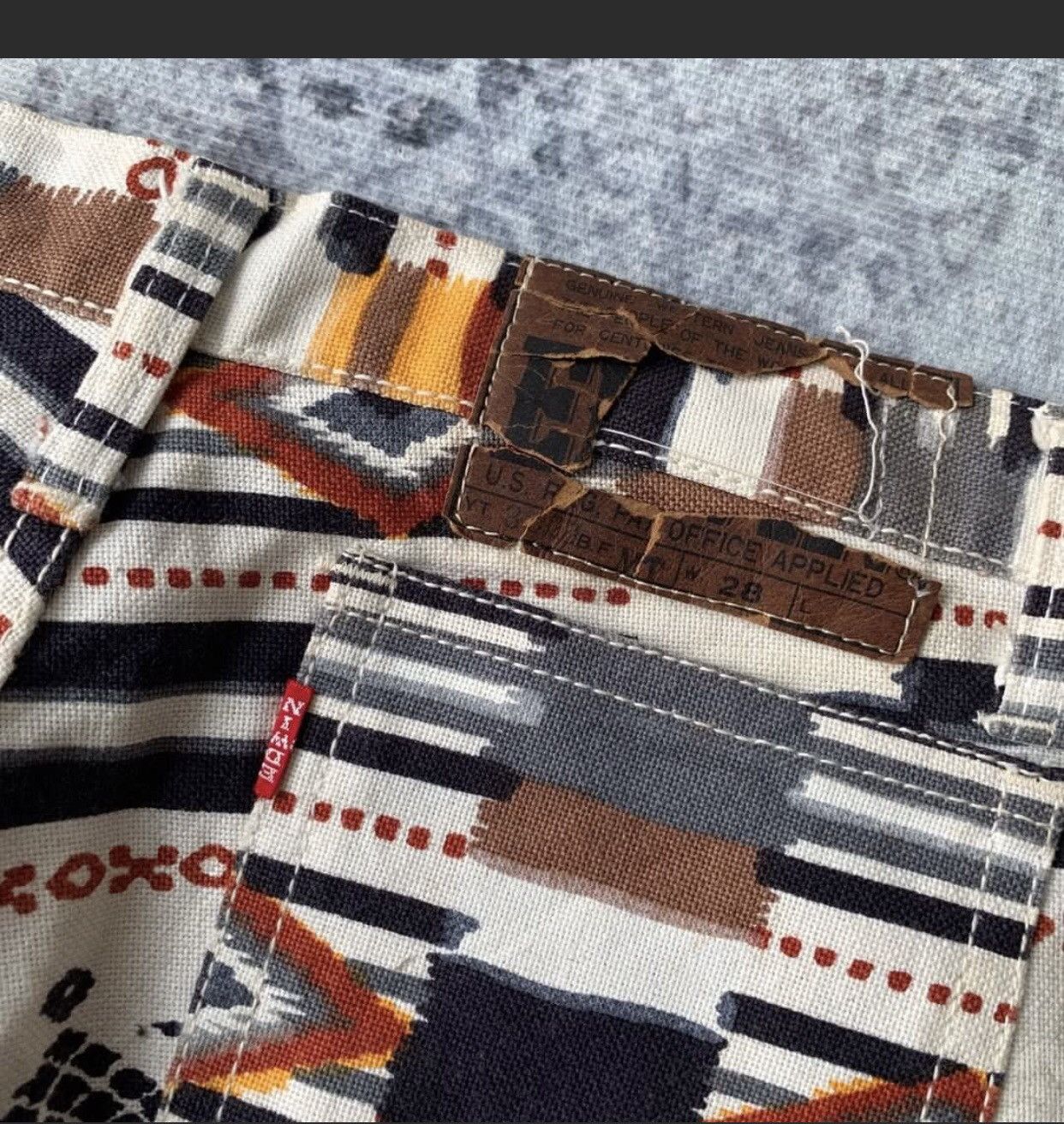 Edwin BELL BOTTOM🔥Very Rare Archival EDWIN NAVAJO JEANS F9 Size US 27 - 16 Thumbnail