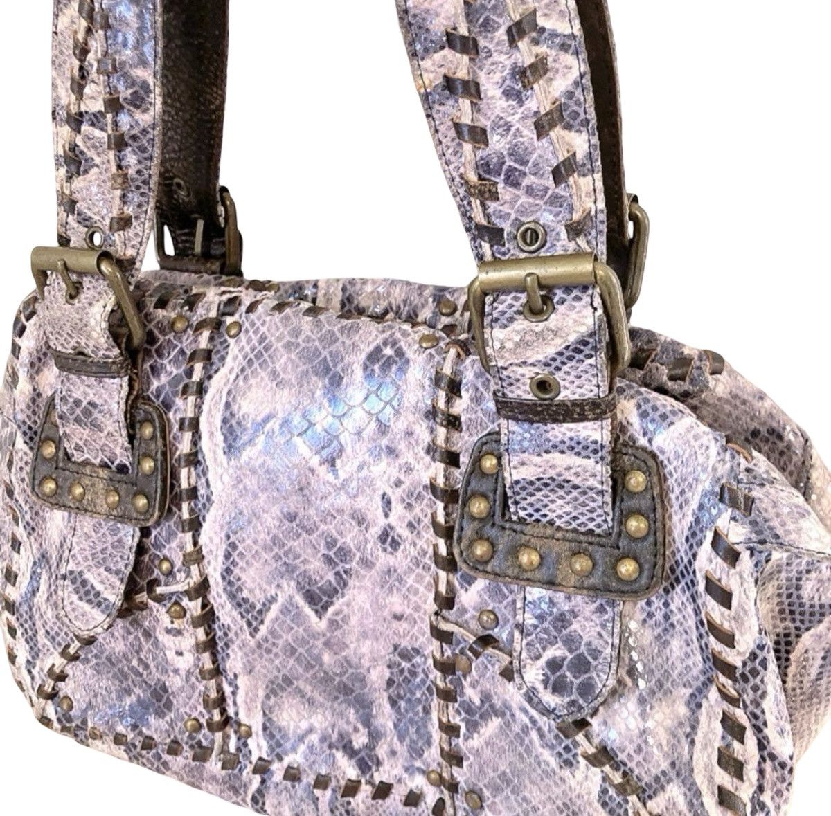 Betsey Johnson Betsey Johnson Y2K Archive Python Print Studded Tote Bag Size ONE SIZE - 5 Thumbnail