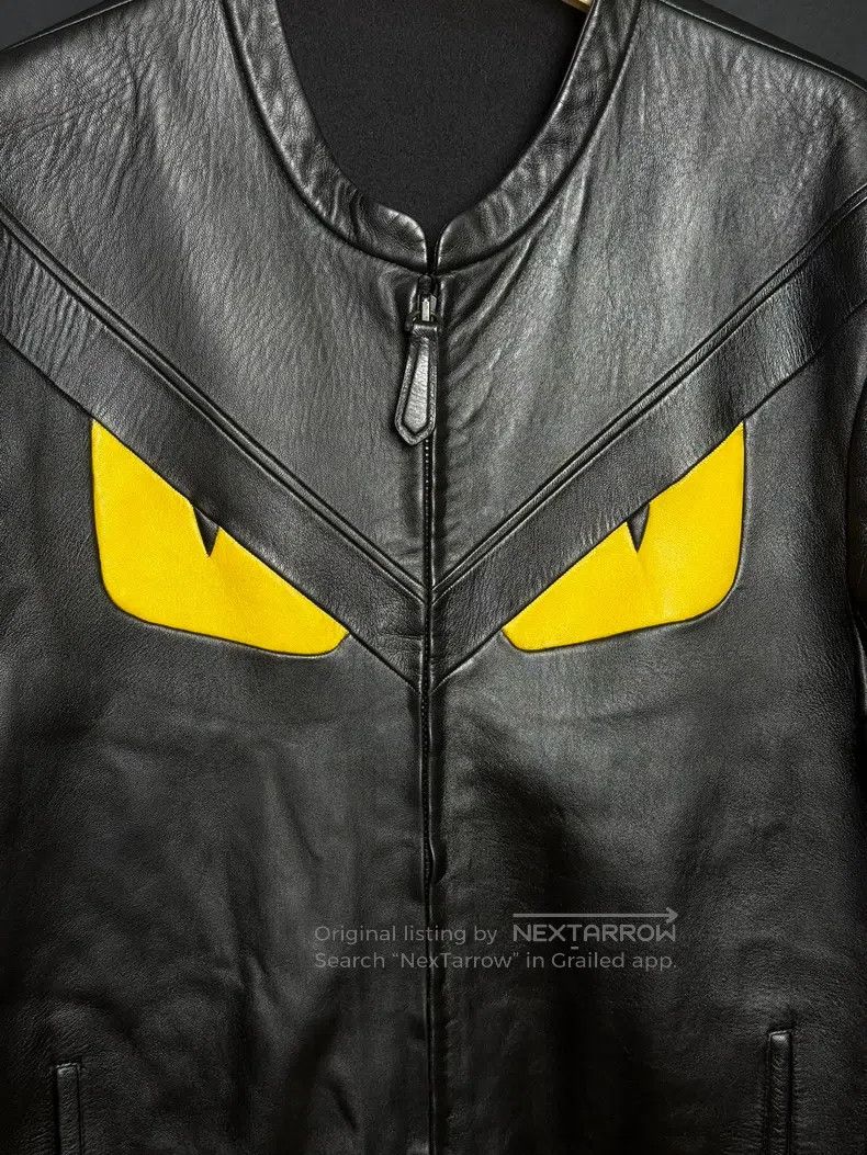 Fendi Fendi Little Monster Leather Jacket, Lamb Leather, Cashmer Size US M / EU 48-50 / 2 - 2 Thumbnail