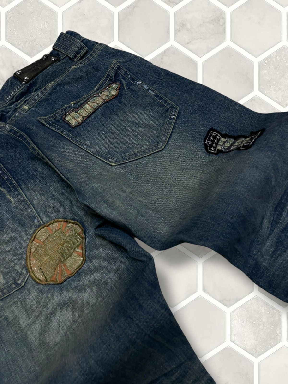 Hysteric Glamour Vintage Authentic Designer Bullet Noise Patchwork Denim Size US 30 / EU 46 - 18 Thumbnail