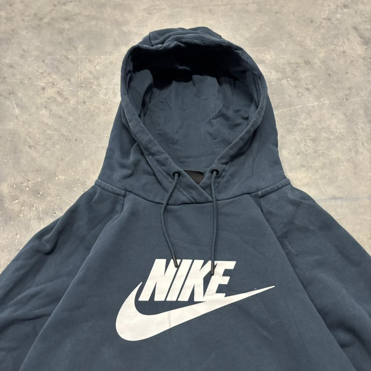 Nike × Vintage Crazy Vintage Y2K/2000s Navy Blue Boxy Nike Essential Streetwear Hoodie! Size US XL / EU 56 / 4 - 2 Thumbnail
