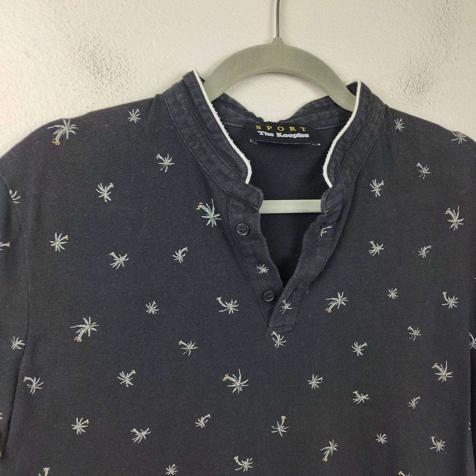 The Kooples The Kooples Sport Mandarin Collar Polo Shirt Medium Black Size US M / EU 48-50 / 2 - 2 Thumbnail