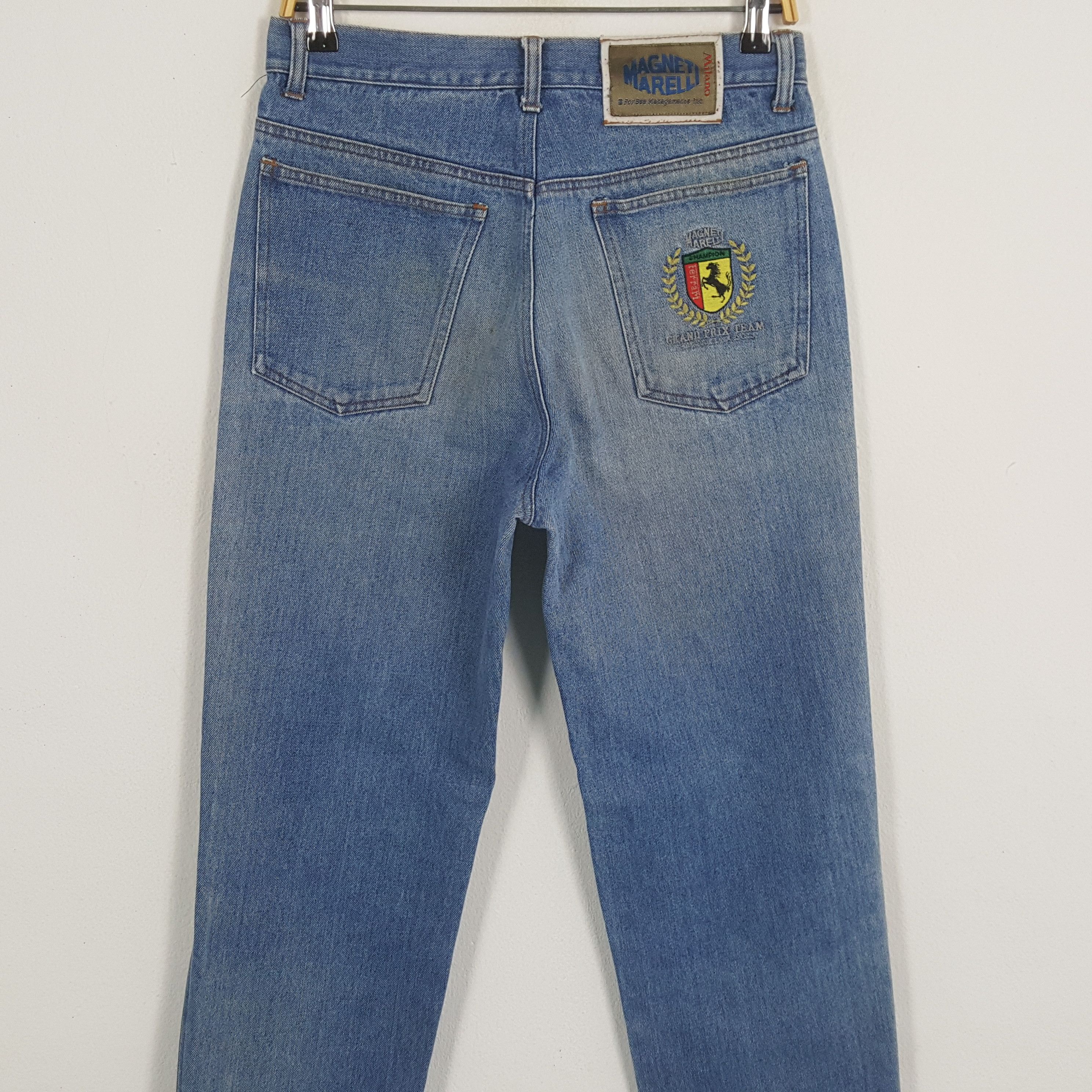 Ferrari × Vintage Vintage FERRARI MAGNETI MARELLI Formula One Jeans Size US 29 - 2 Thumbnail