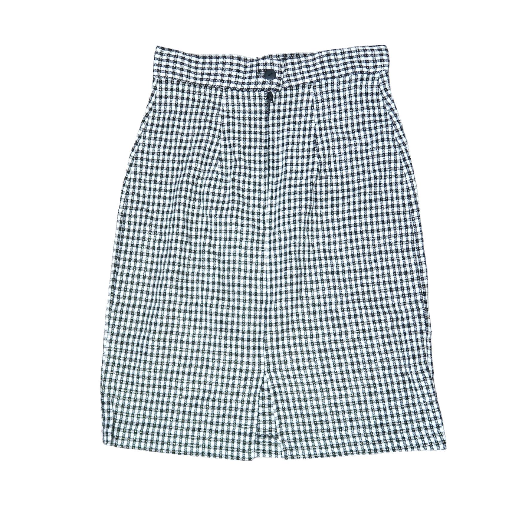 Vintage VINTAGE 90s Black and White Plaid Pencil Mini Skirt 24" Waist XS Regular Rockabilly Wear to Work Mens? Womens? Size 42" / US 20 - 3 Thumbnail