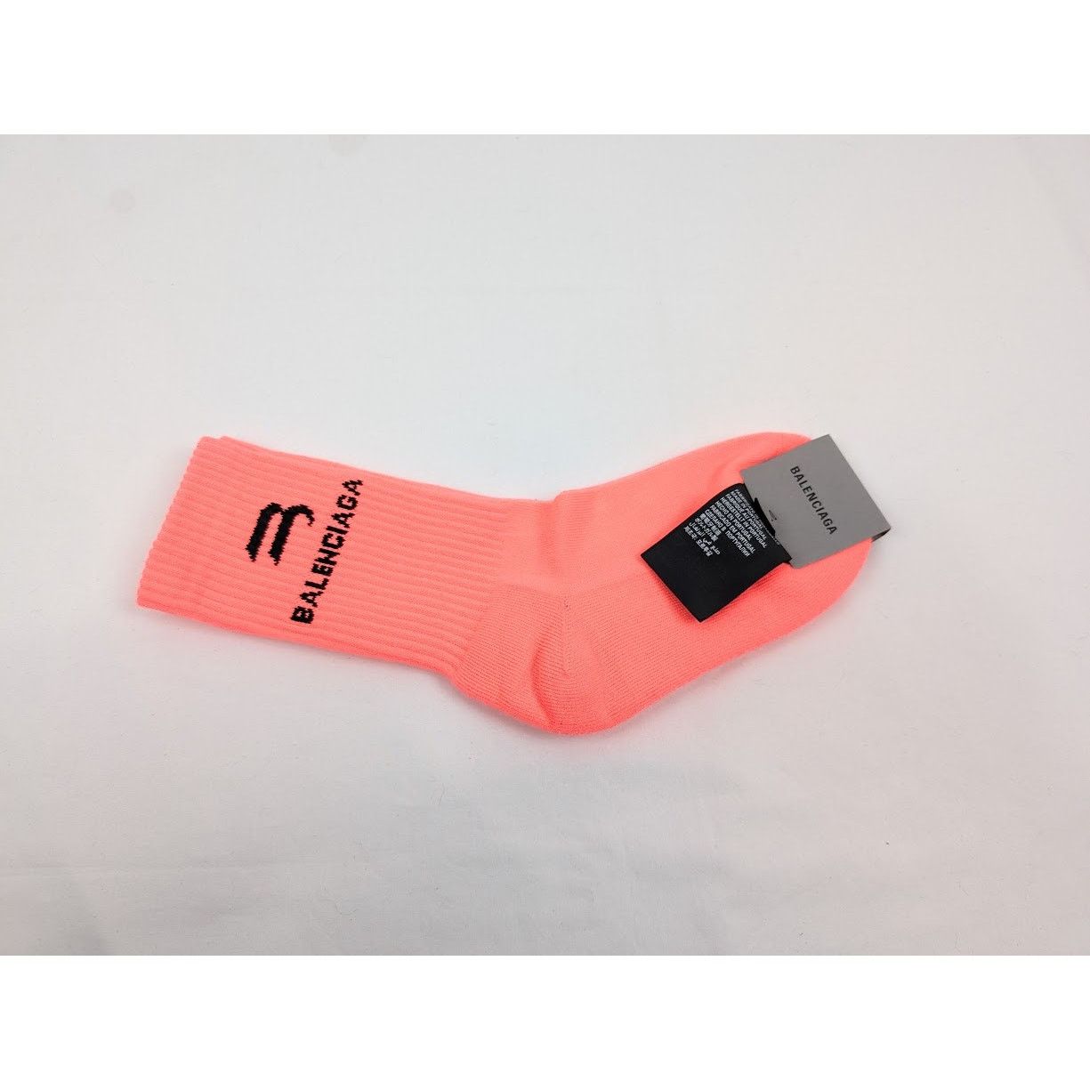 Balenciaga o1rshd1 Size: S / Fluo Cotton Sport Socks in Rose/Black Size ONE SIZE - 1 Thumbnail