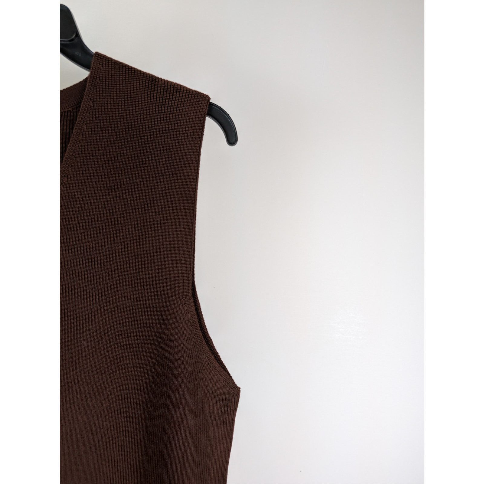 Studio Nicholson o1rshd1 Chesnut Knitwear 12GG Rib Zipped Vest Gilet in Brown Size US M / EU 48-50 / 2 - 5 Thumbnail