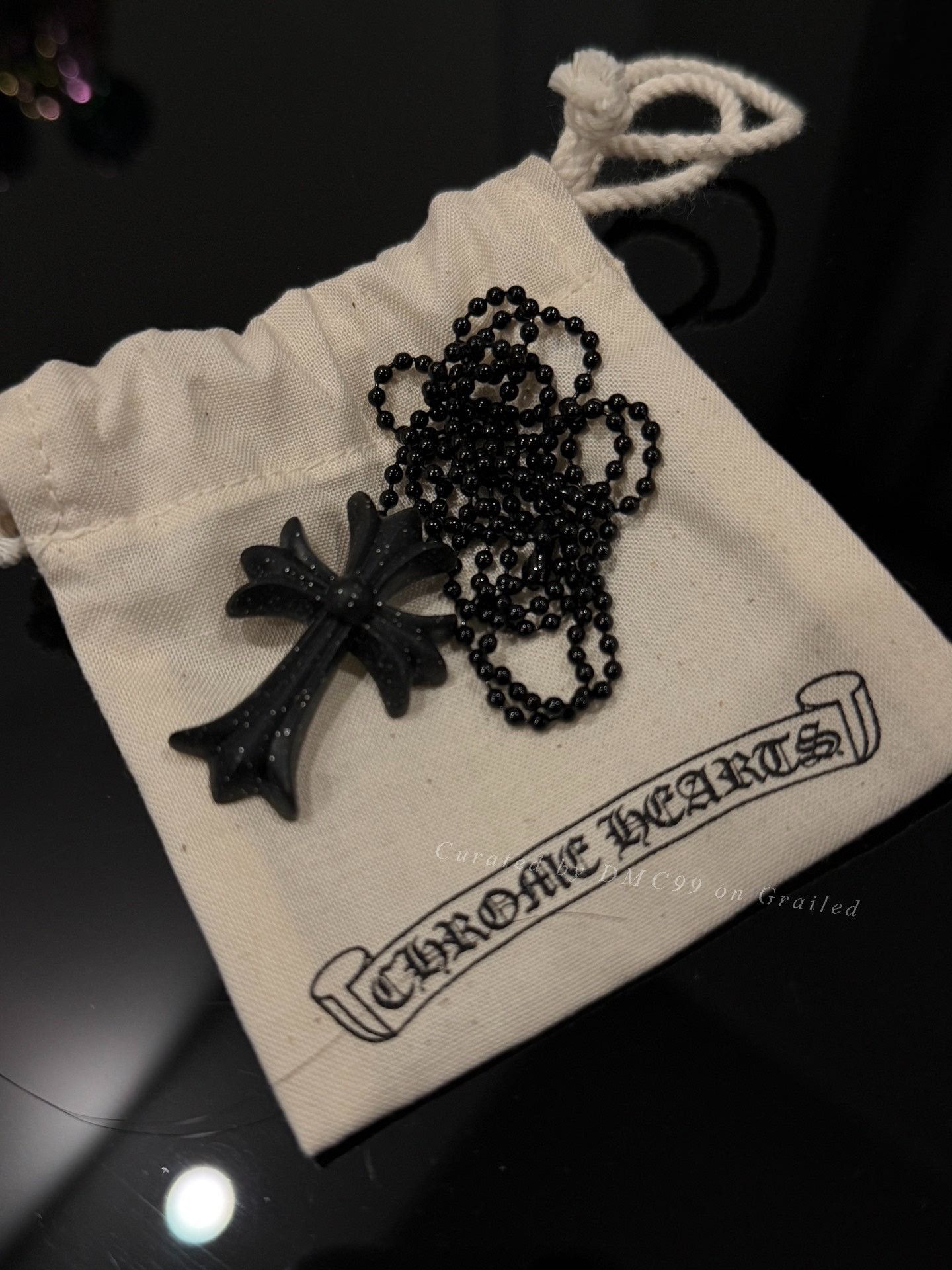Chrome Hearts Chrome Hearts Obsidian Cross Necklace Size ONE SIZE - 1 Thumbnail
