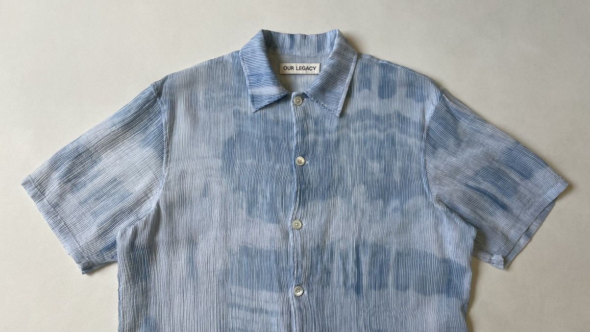 Our Legacy Light Blue Tie Dye Print ‘Box Shirt’ Size US M / EU 48-50 / 2 - 2 Thumbnail