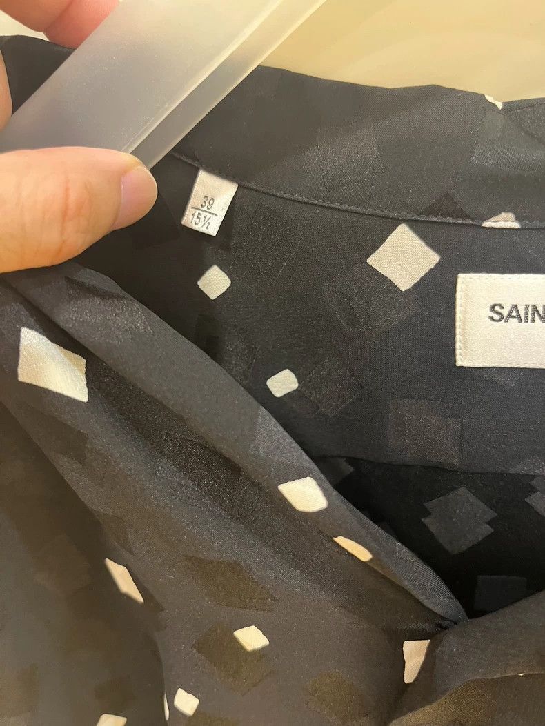 Saint Laurent Paris stunning black silk shirt with unique pattern-2507 Size US M / EU 48-50 / 2 - 6 Thumbnail