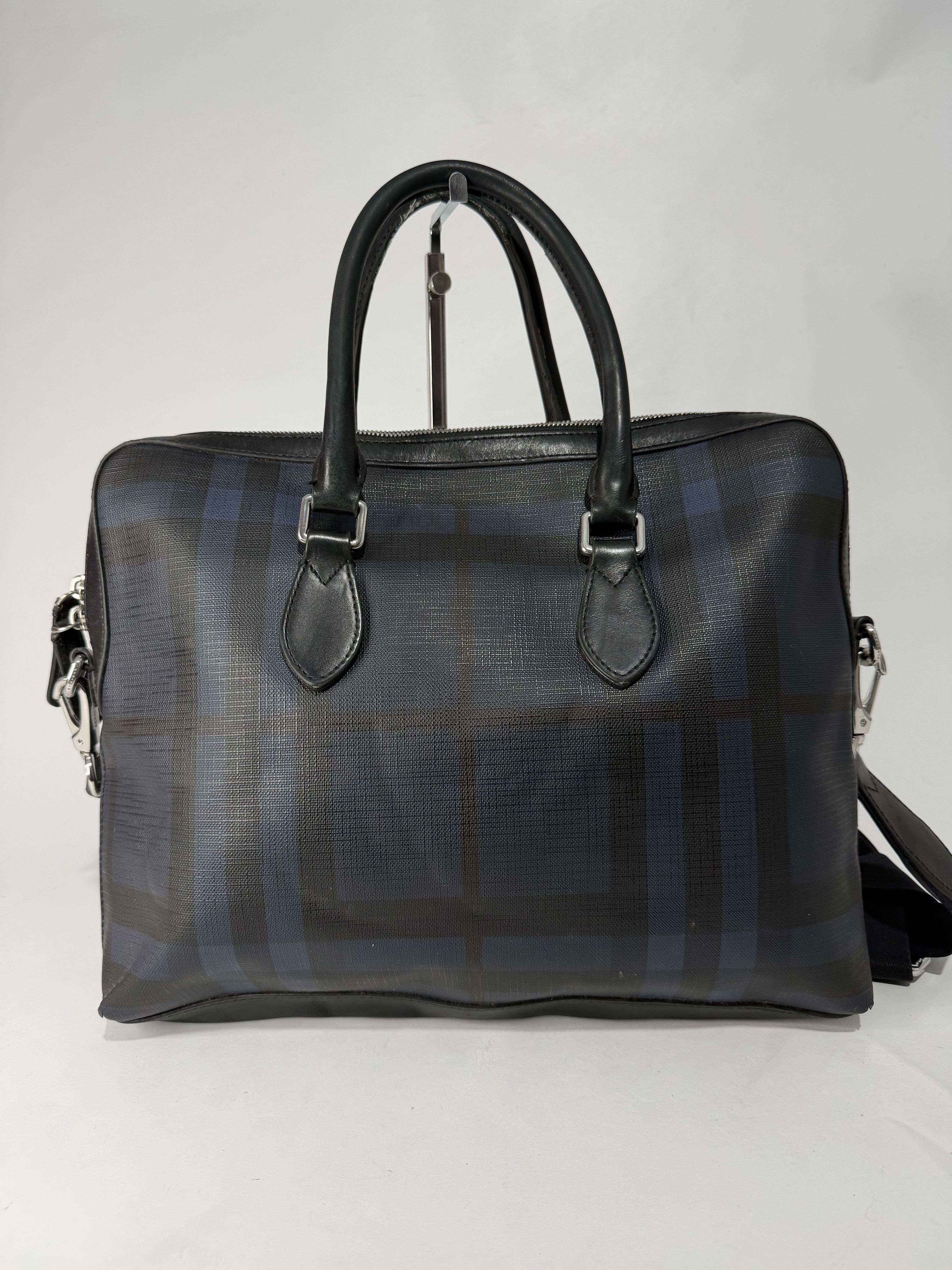 Burberry Burberry Smoked Check Coated Canvas and Leather Briefcase Size ONE SIZE - 3 Thumbnail
