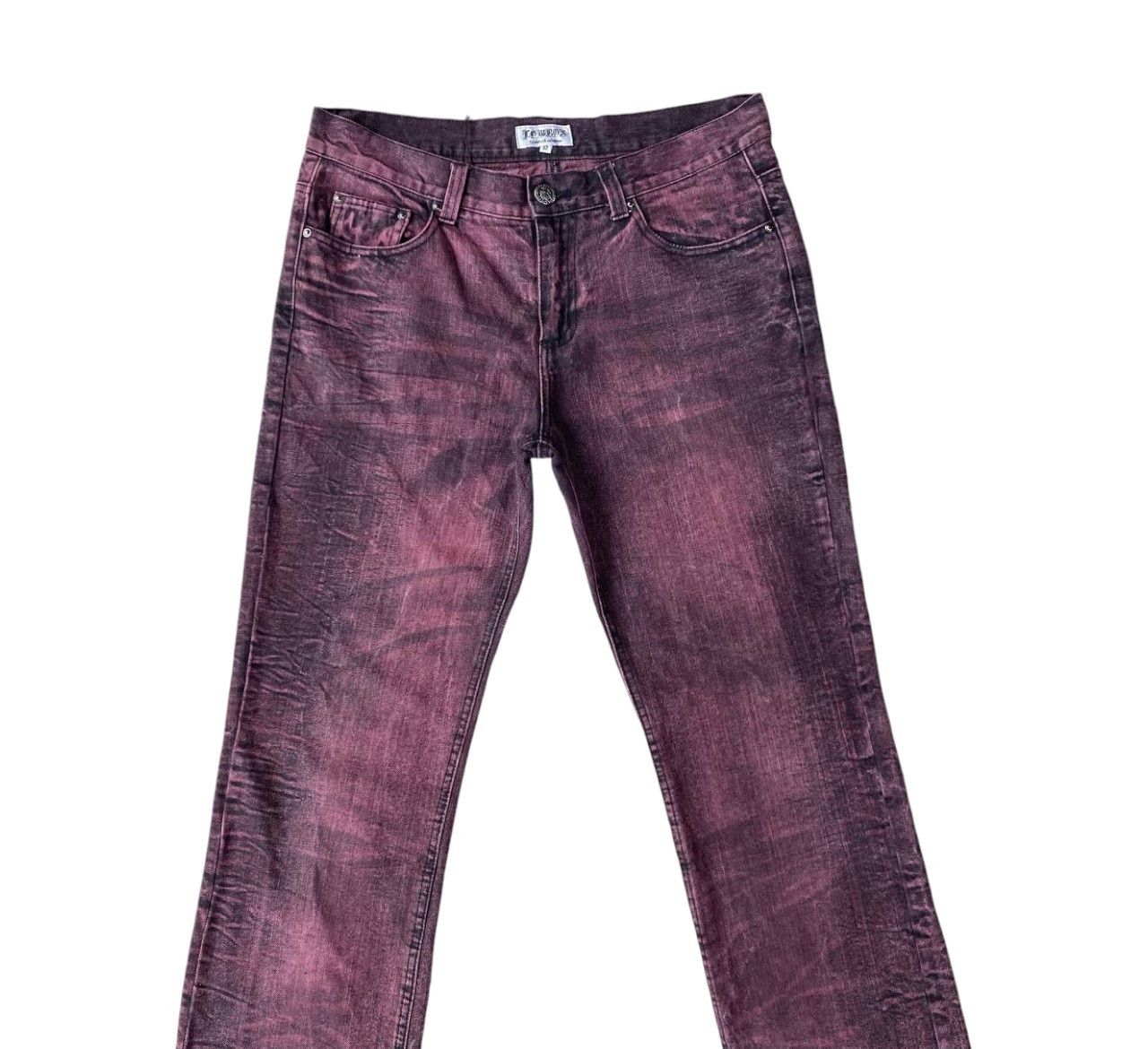 LOWBOX × Tornado Mart LOWBOX JAPAN WINE-RED DYE FISHBONE STRAIGHT LEG IN W30X33 Size US 30 / EU 46 - 7 Thumbnail