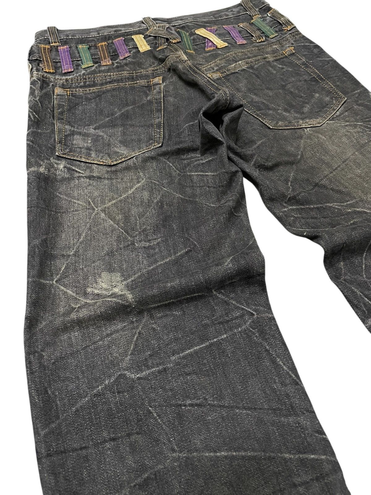 Le Grande Bleu (L.G.B.) Nylaus Japan Double Waist Wrinkled Whisker Faded Wash Jeans Size US 30 / EU 46 - 16 Thumbnail