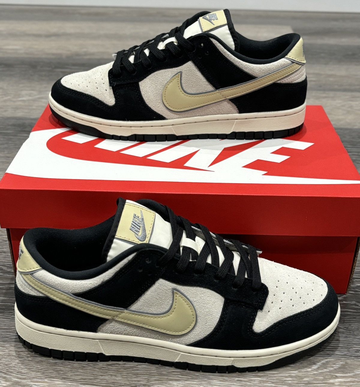 Nike Dunk Low LX Black Suede Team Gold
