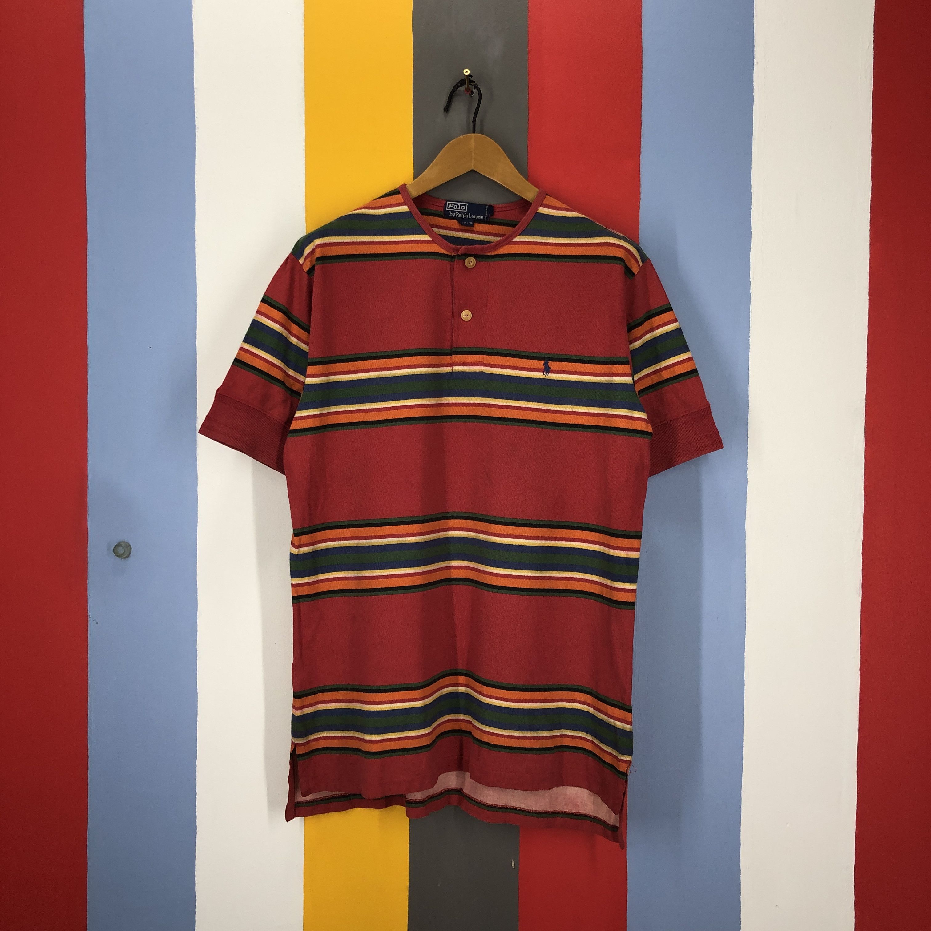 Polo Ralph Lauren 90s Vintage POLO RALPH LAUREN Stripe T Shirt #1518/AZ Size US L / EU 52-54 / 3 - 1 Thumbnail