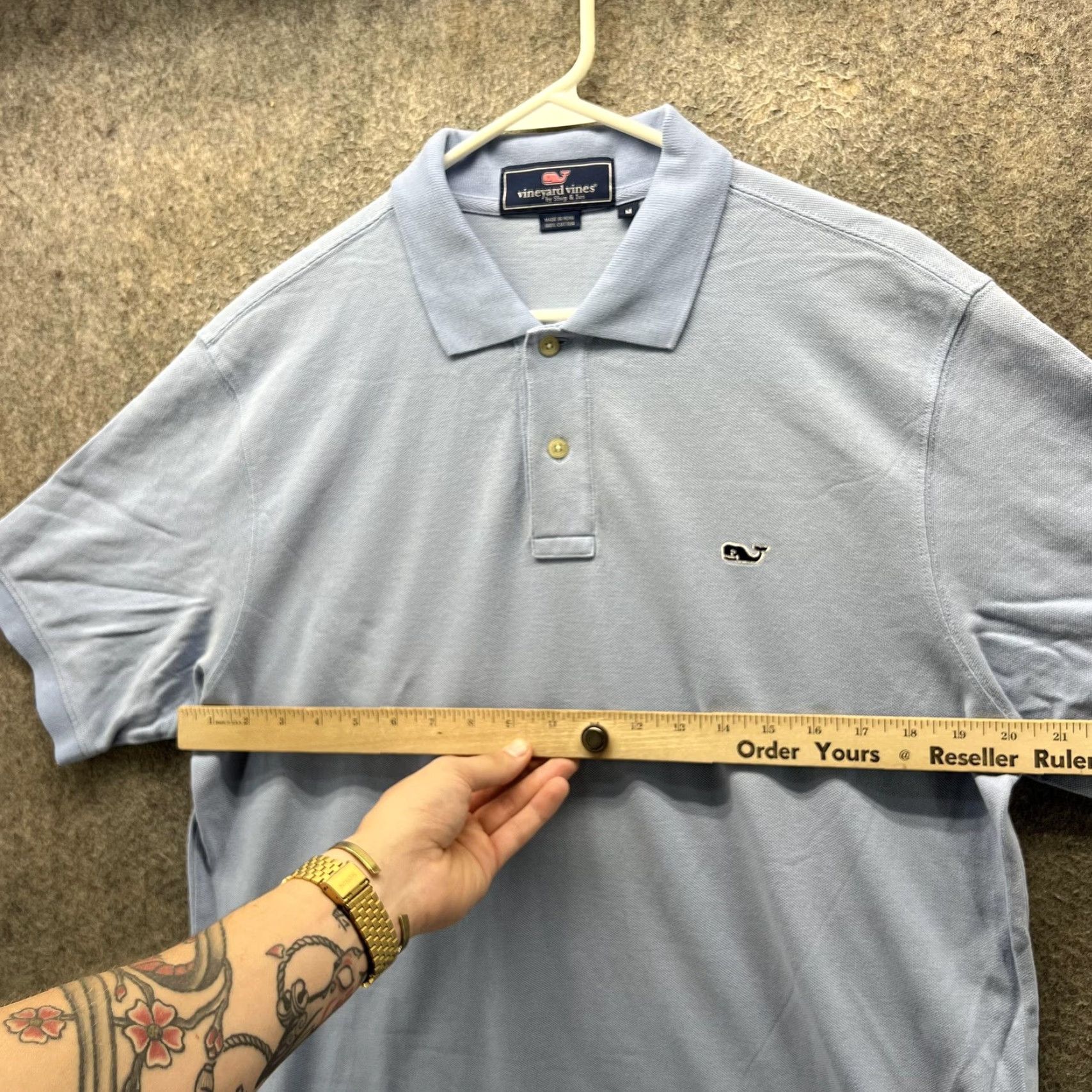 Vineyard Vines Vineyard Vines Polo Shirt Mens Medium Blue Cotton Pique Whale Logo Casual Golf Shirt Size US M / EU 48-50 / 2 - 6 Thumbnail