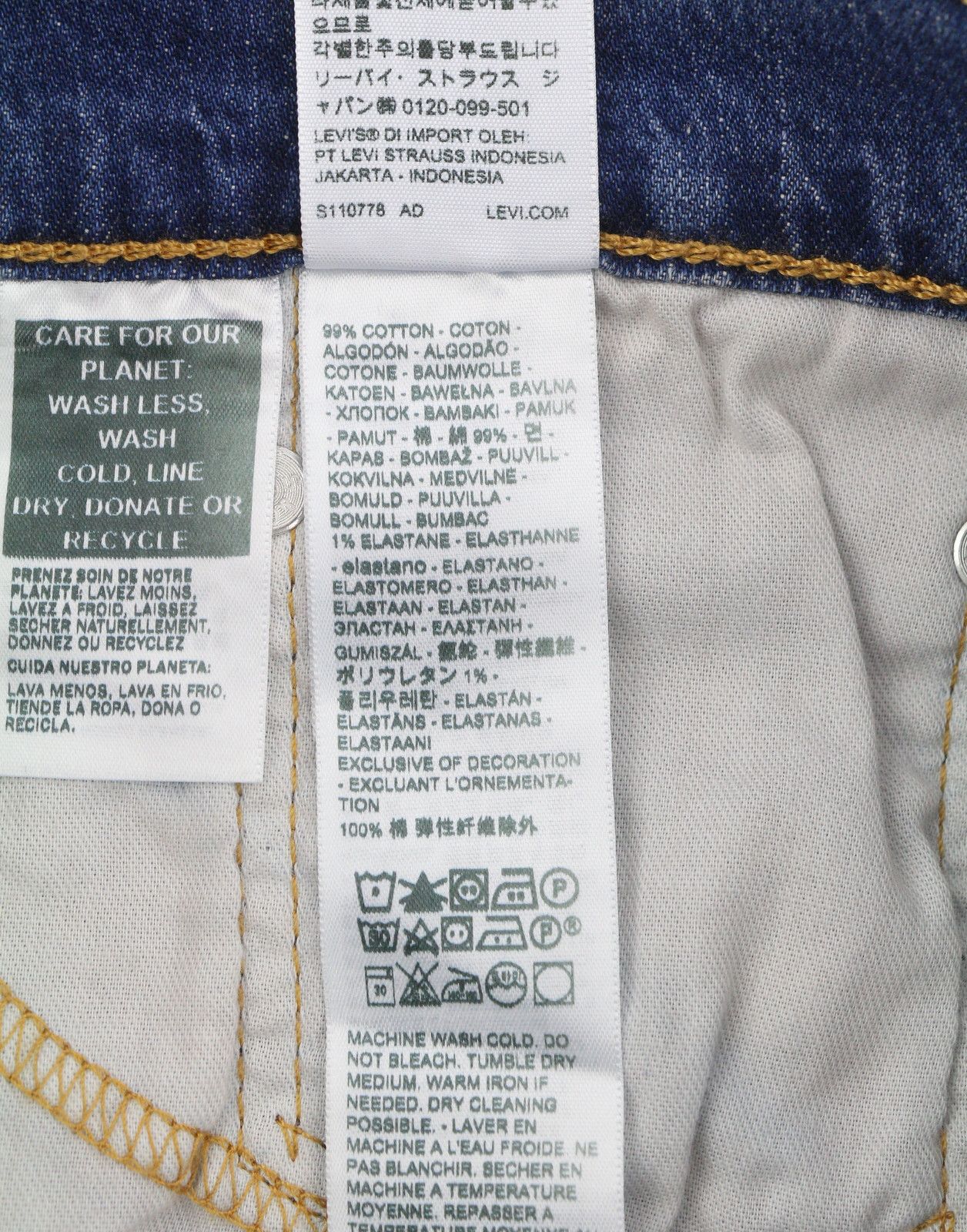 Levi's 511 W31/L34 Blue Faded Lightweight Stretch Jeans 87071 Size US 31 - 8 Thumbnail