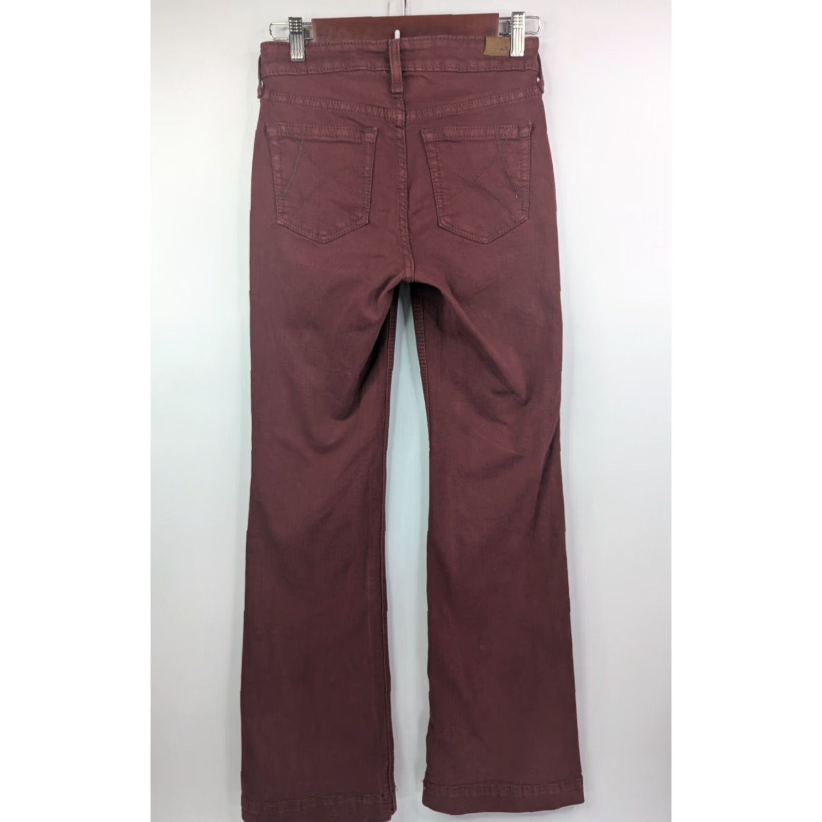 Ariat Ariat Jeans Womens 25R Slim Wide Leg Trouser High-Rise Cherry Mahogany Red Denim 5-Pocket Western Cowboy Boot Cut Wide-Leg 1900s? Size 42" / US 20 - 5 Thumbnail