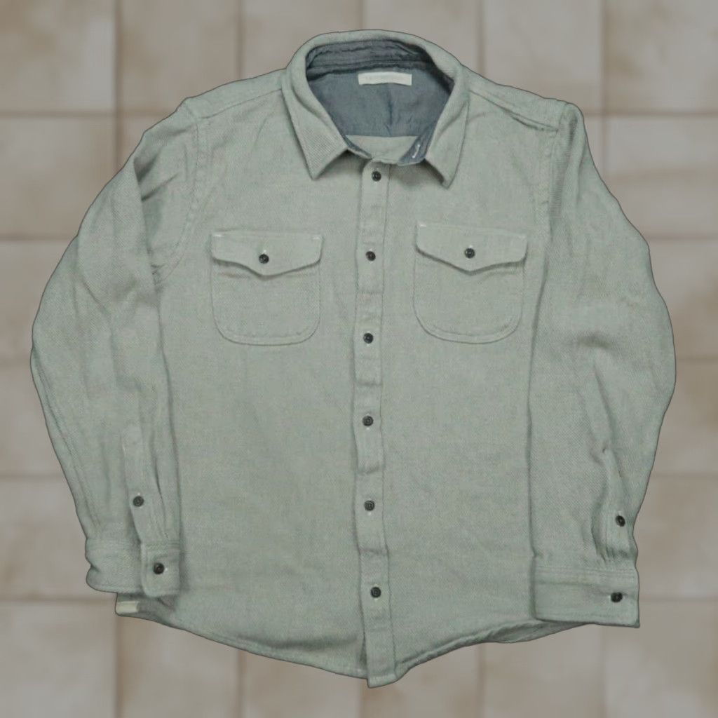 Outerknown VINTAGE Outerknown Shirt Mens Large Gray Blanket Flannel Long Sleeve Button Up Size US L / EU 52-54 / 3 - 1 Thumbnail