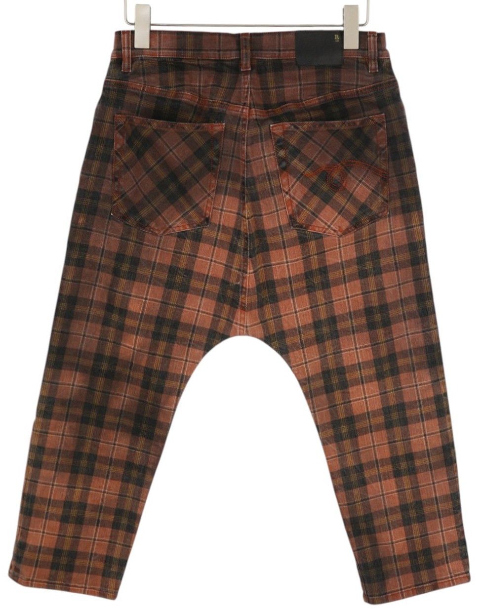 R13 TAILORED DROP 27 Ash Red Plaid Ankle Crop Relaxed 85771 Size 27" / US 4 / IT 40 - 2 Thumbnail