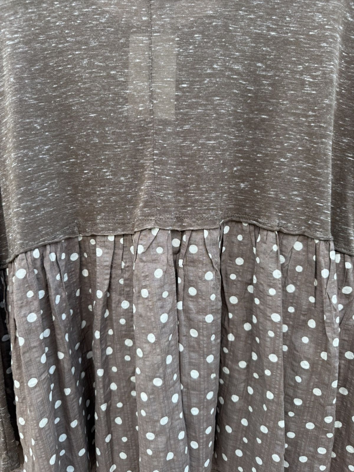 Other Bucket List Babydoll Long Sleeve Top Blouse Brown Polka Dots Size S / US 4 / IT 40 - 5 Thumbnail