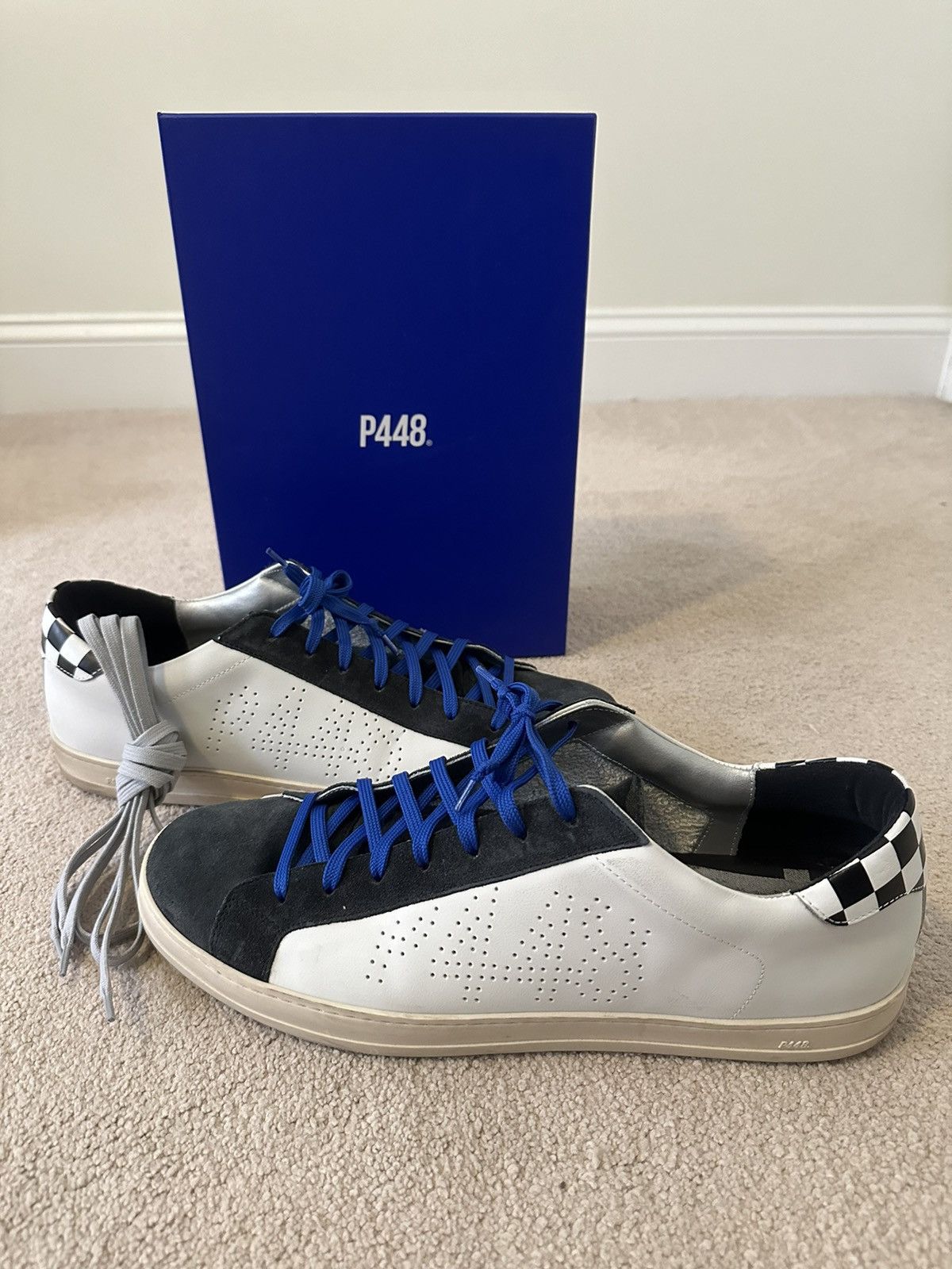 image of Men's P448 “John” Chess Shoes Size 15 in White