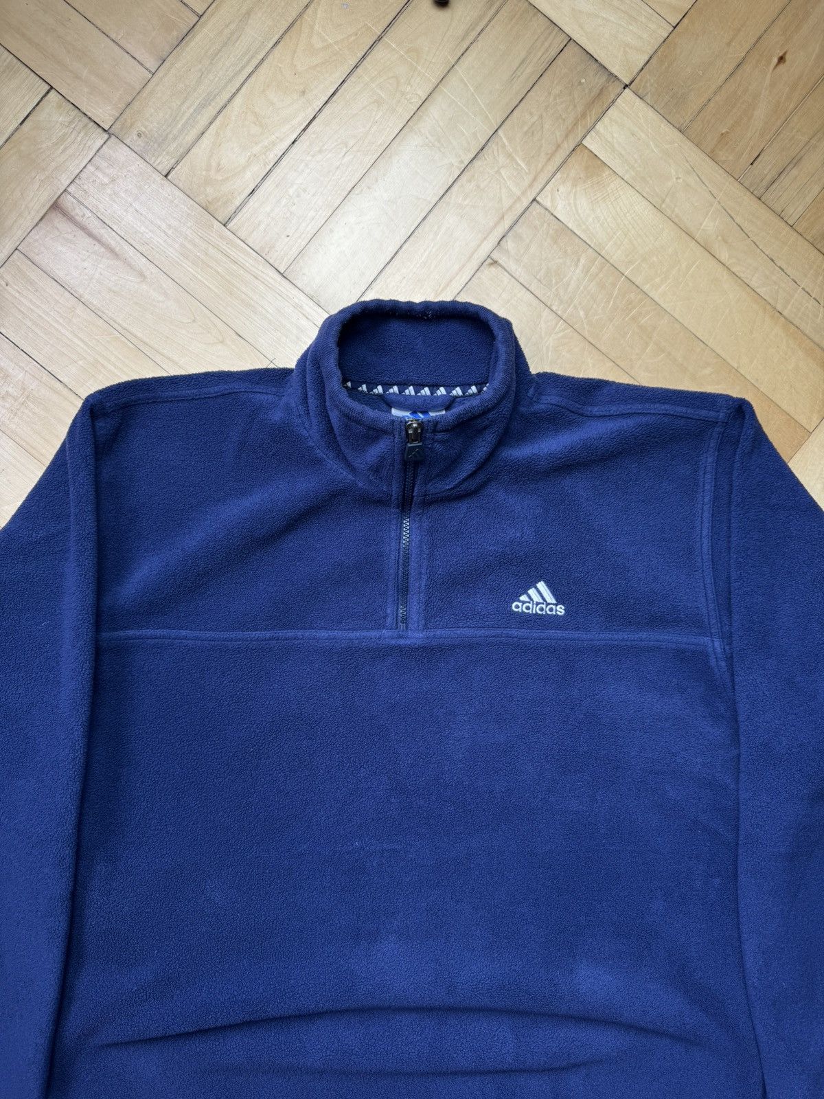 Adidas Y2K Adidas Teal Fleece Quarter Zip Size US L / EU 52-54 / 3 - 8 Thumbnail