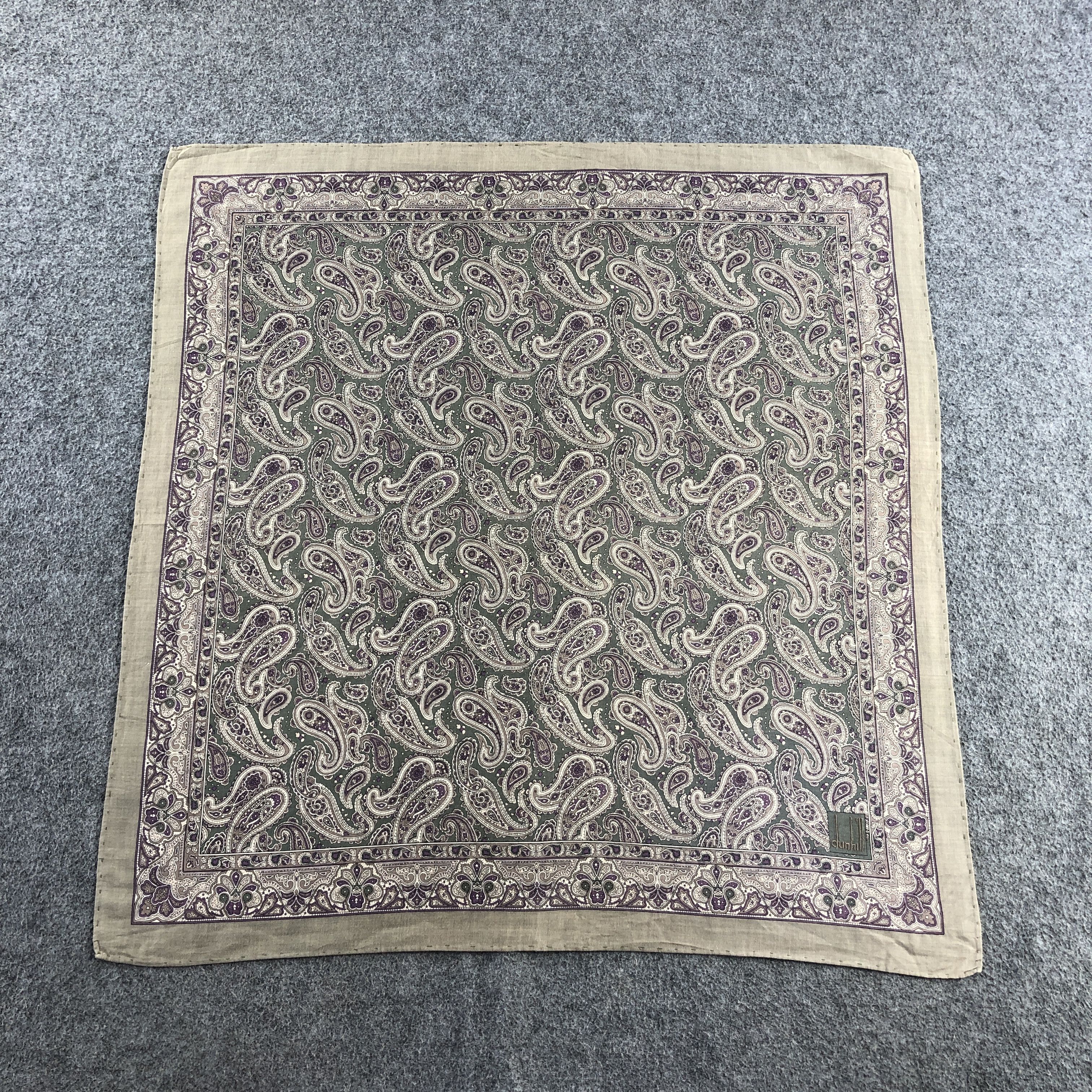 Alfred Dunhill × Vintage Dunhill Paisley Handkerchief Neckerchief Bandana H2665 Size ONE SIZE - 2 Thumbnail