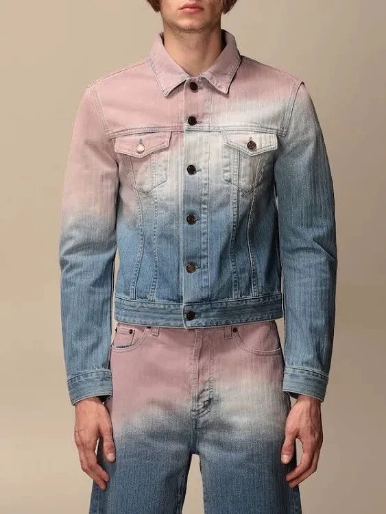 Saint Laurent Paris Saint Laurent Paris Rendering color changing denim jacket-2 Size US XL / EU 56 / 4 - 4 Thumbnail