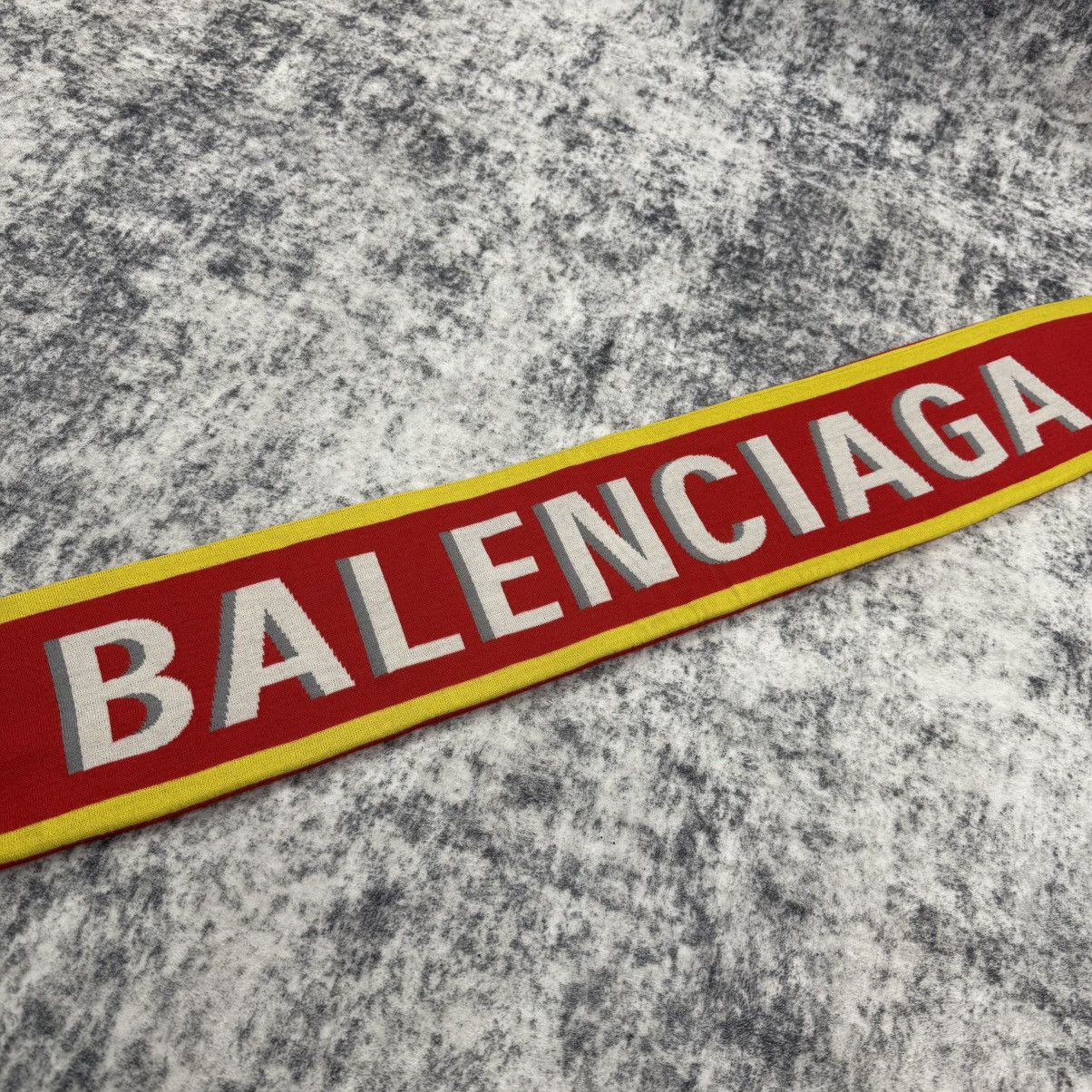 Adidas × Balenciaga Balenciaga & Adidas FW/22 Soccer ‘Red/White’ Scarf Size ONE SIZE - 4 Thumbnail