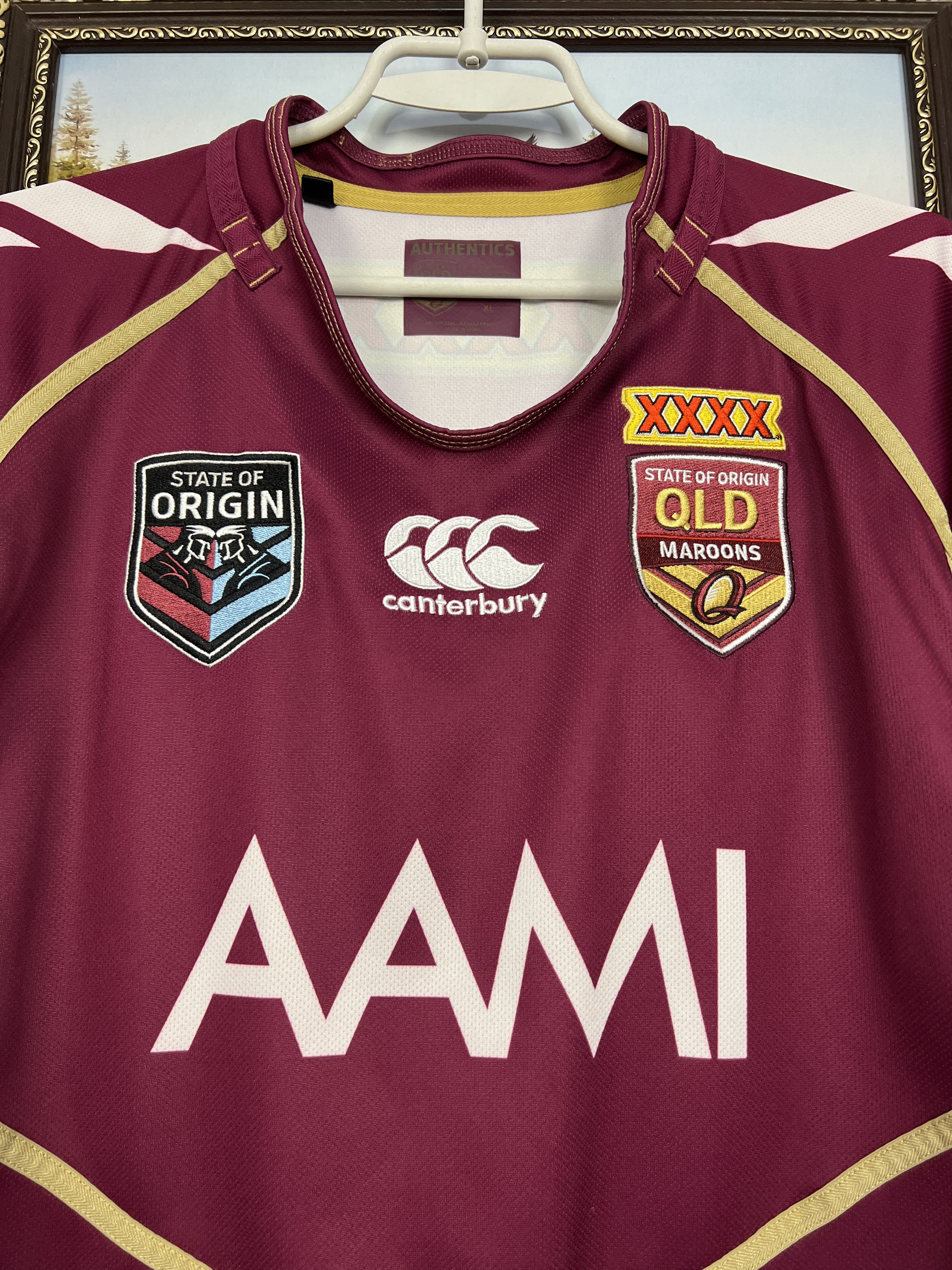 Canterbury of New Zealand Queensland Maroons Holden State Of Origin Canterbury Jersey Size US XL / EU 56 / 4 - 3 Thumbnail