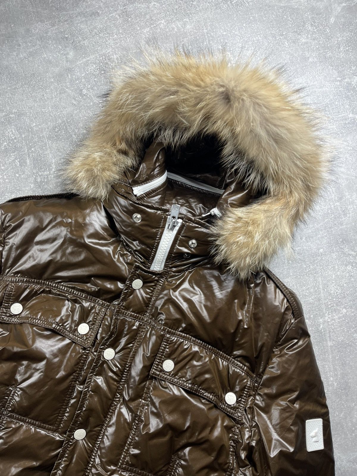 Montecore Montecore Dolomiti Down Puffer Jacket Brown Glossy Fur Hood Size US L / EU 52-54 / 3 - 5 Thumbnail