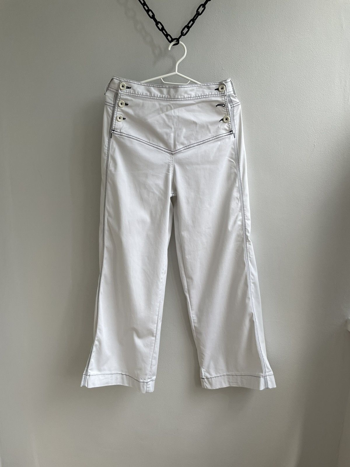 Miss Sixty Miss Sixty Vintage Flared Pants White Denim Jeans Size 27" / US 4 / IT 40 - 9 Thumbnail
