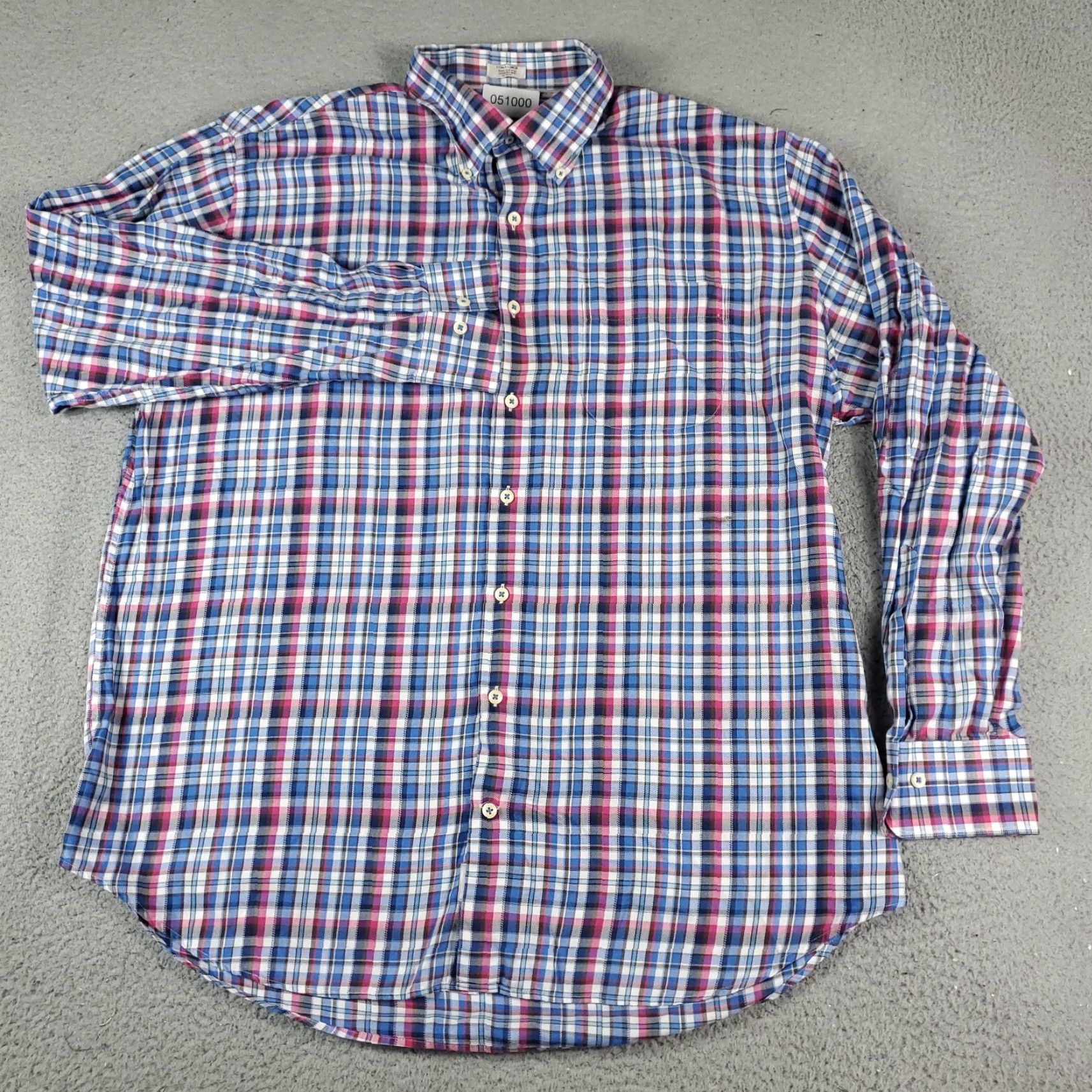Peter Millar Peter Millar Shirt Mens XL Blue Plaid Long Sleeve Button-Up Cotton Casual Size US XL / EU 56 / 4 - 2 Thumbnail