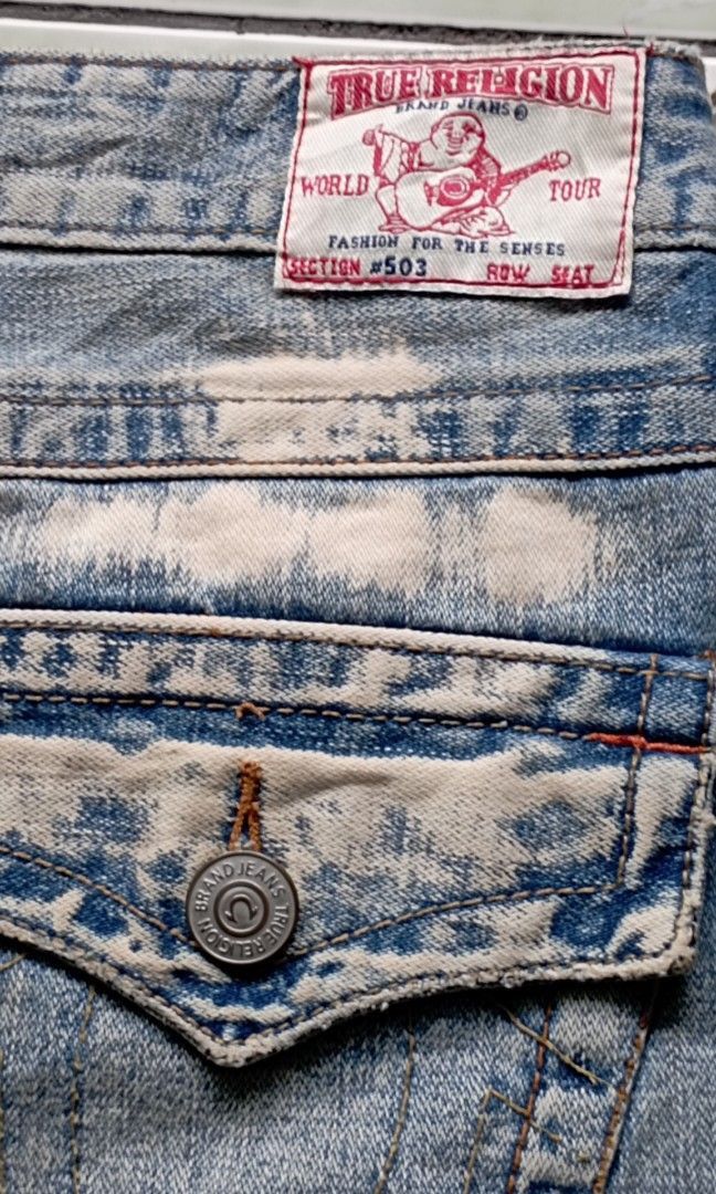 20471120 × Beauty Beast × Japanese Brand 2000s flare TR bootcut ripped wash denim Size US 27 - 8 Thumbnail