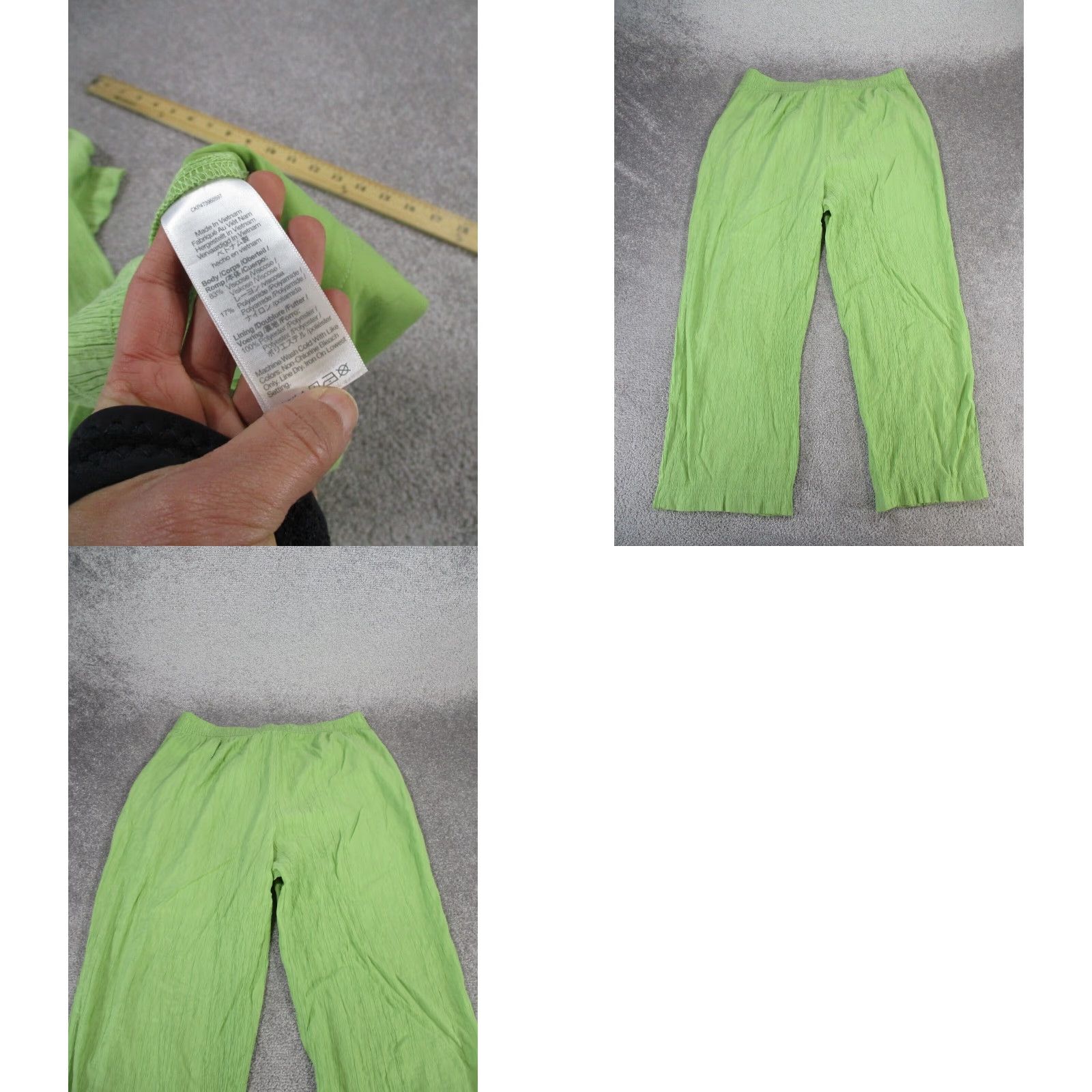 Madewell Madewell Pants Womens 2XL Crinkled Crepe Straight Leg Crop Green Size 40" / US 18 - 8 Thumbnail