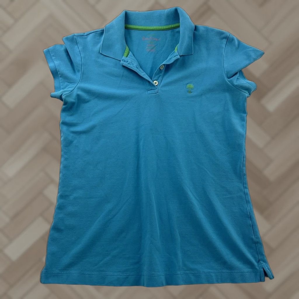 Lilly Pulitzer Lilly Pulitzer Polo Shirt Women's Medium Blue Short Sleeve Island Pique Shirt Size M / US 6-8 / IT 42-44 - 1 Thumbnail