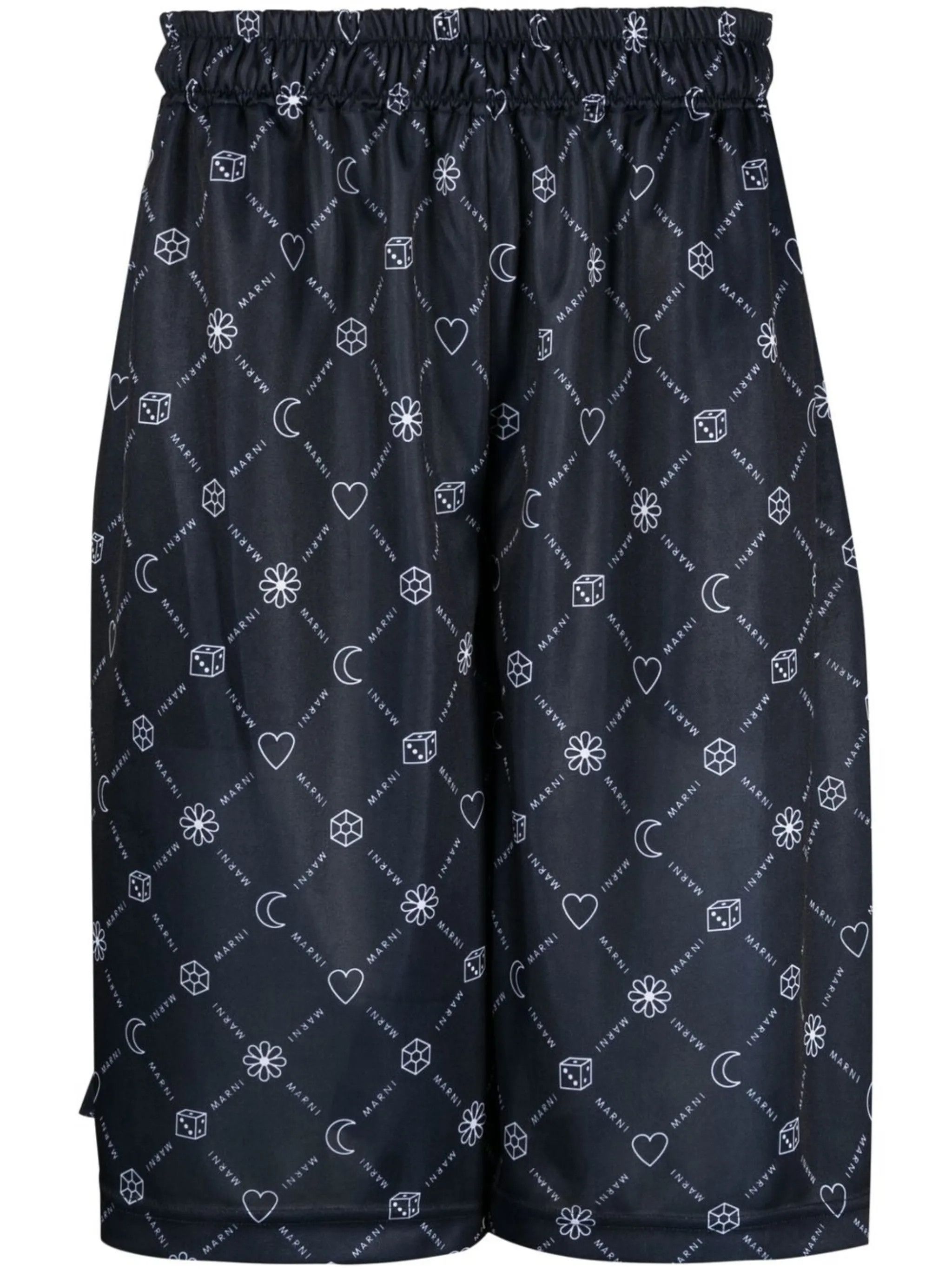 Marni o1y0225 Logo-Print Short in Midnight Blue/White Size US 30 / EU 46 - 1 Thumbnail
