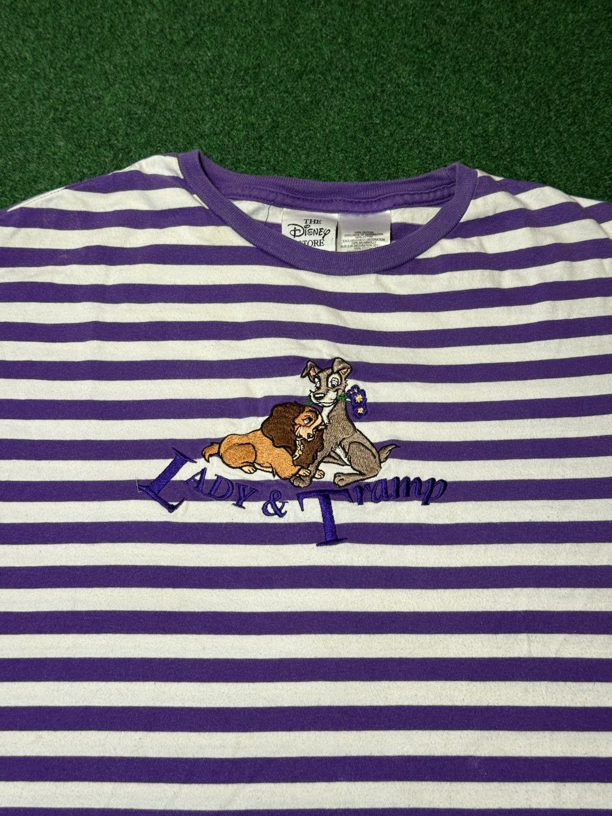 Disney Vintage 90s Lady And Tramp Retro Stripped Disney Baby Tee Size M / US 6-8 / IT 42-44 - 2 Thumbnail